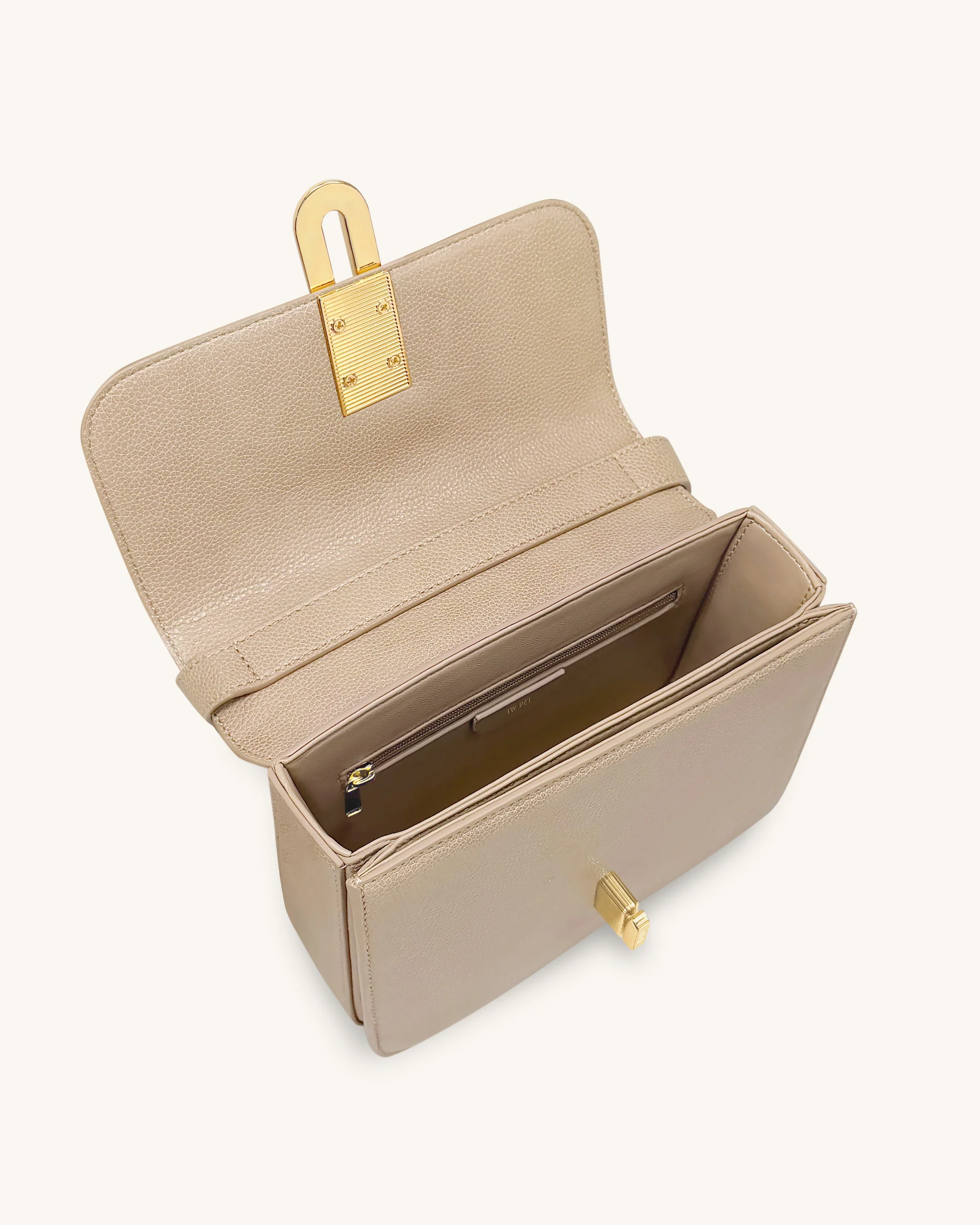 Evania Lock Gekörnte Schultertasche - Khaki - Image 4