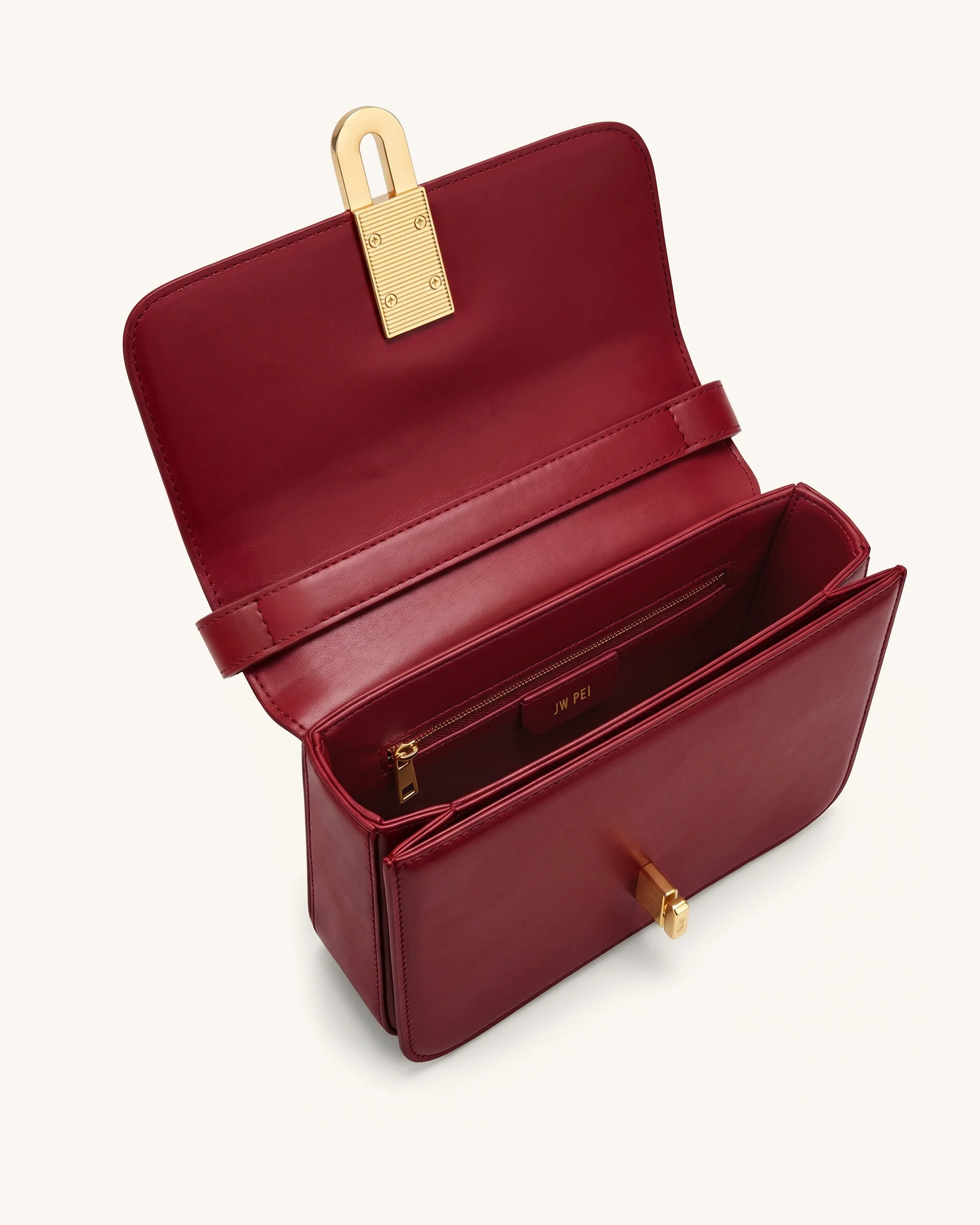 Evania Schultertasche mit Schloss-Detail - Rot - Image 4