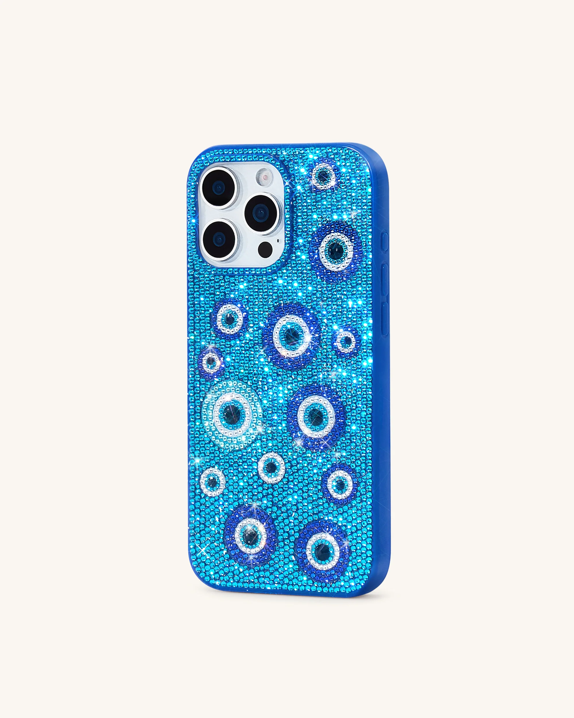 Handyhülle mit künstlichen Kristall-Evil-Eye-Verzierungen - Blau - Image 3