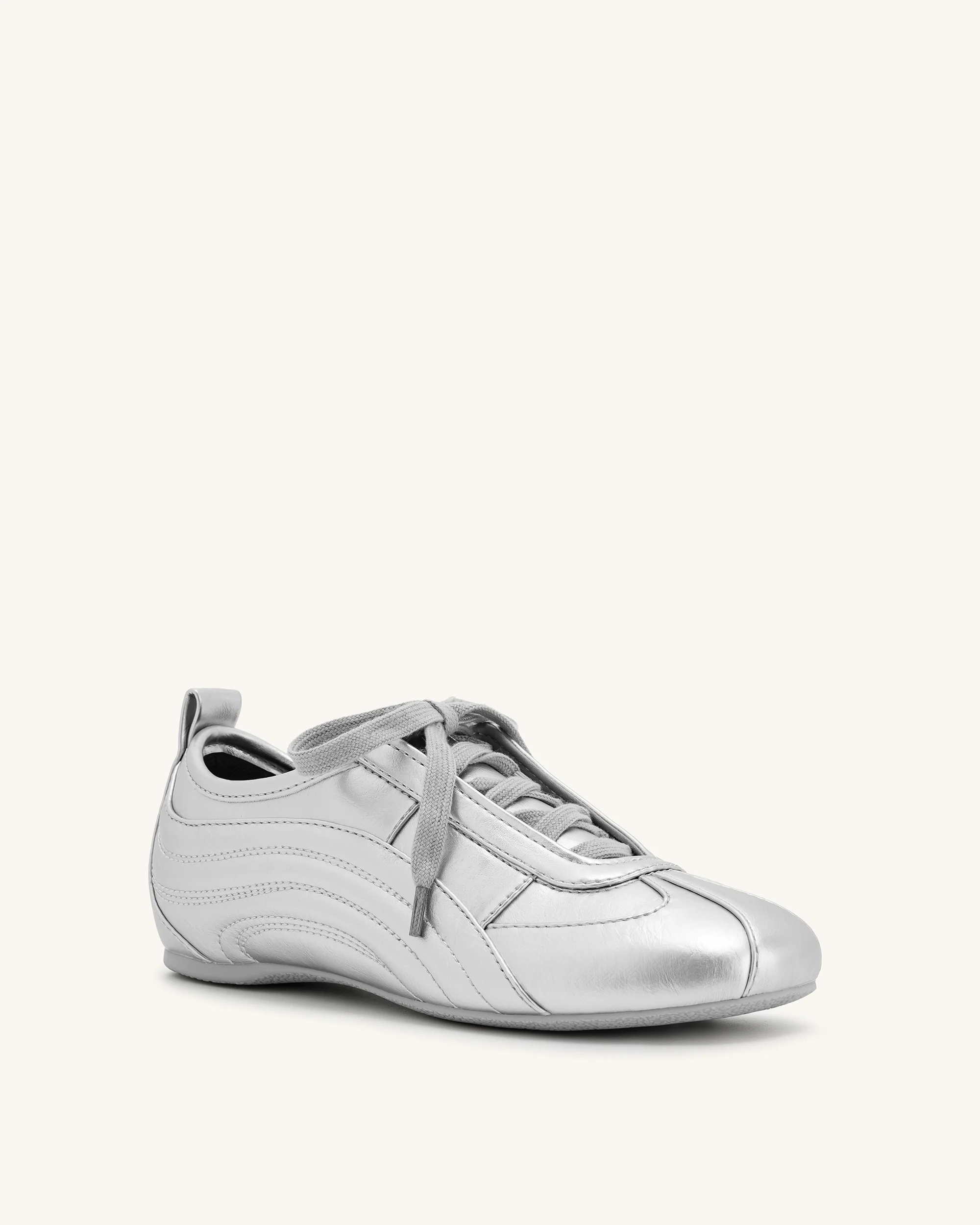 Ferne Stromlinienförmige Glänzende Turnschuhe - Silber - Image 2
