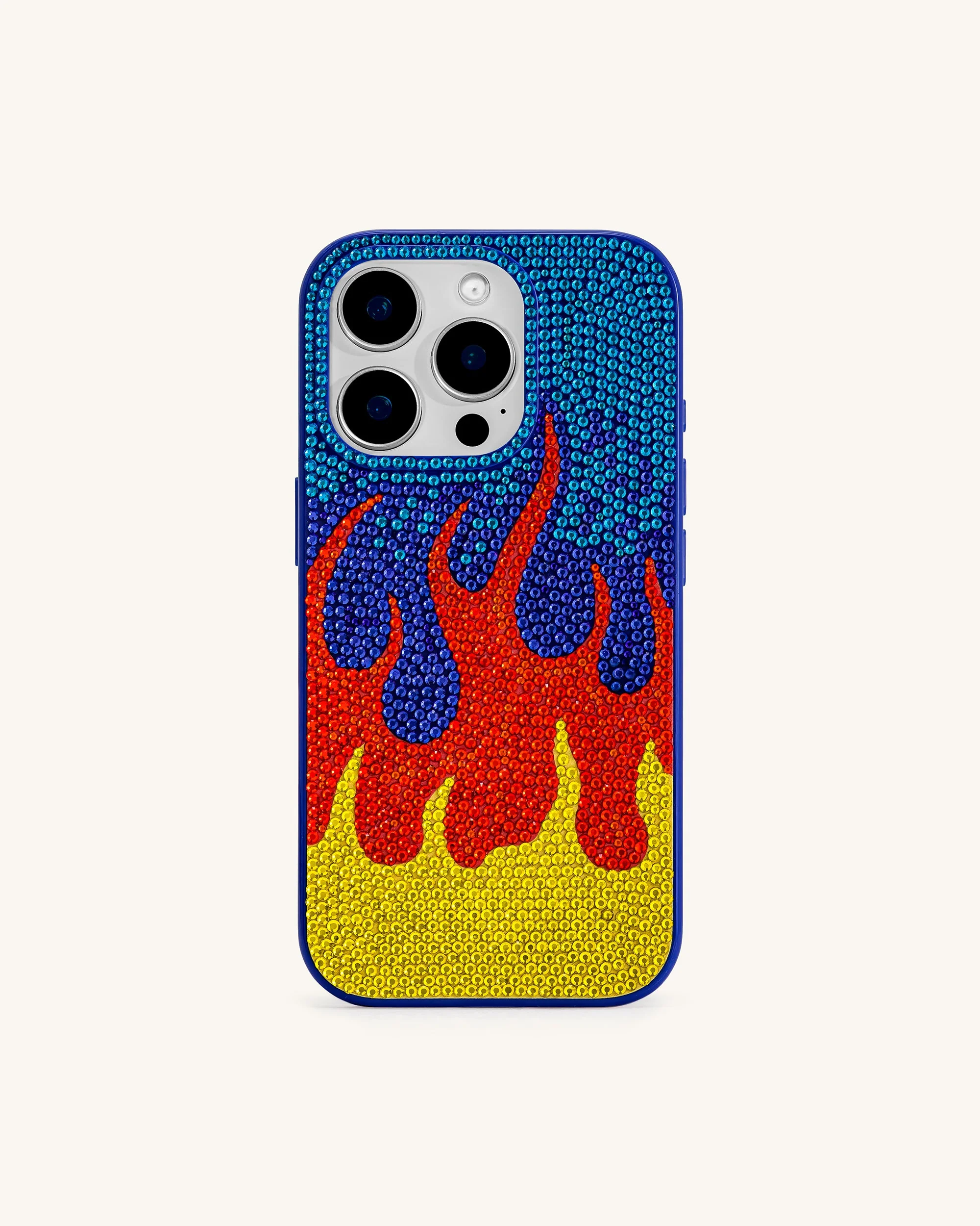 Phone-Hülle mit Flammenmuster – Mehrfarbig Blau