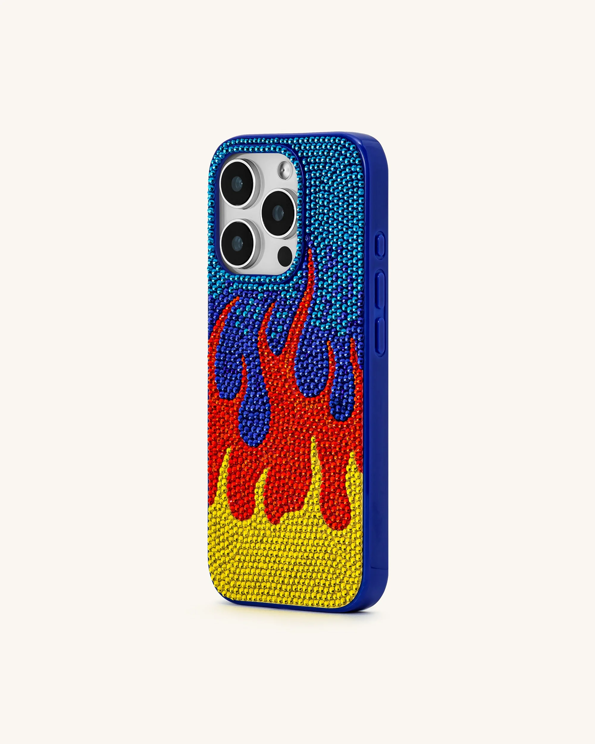 Phone-Hülle mit Flammenmuster – Mehrfarbig Blau - Image 2