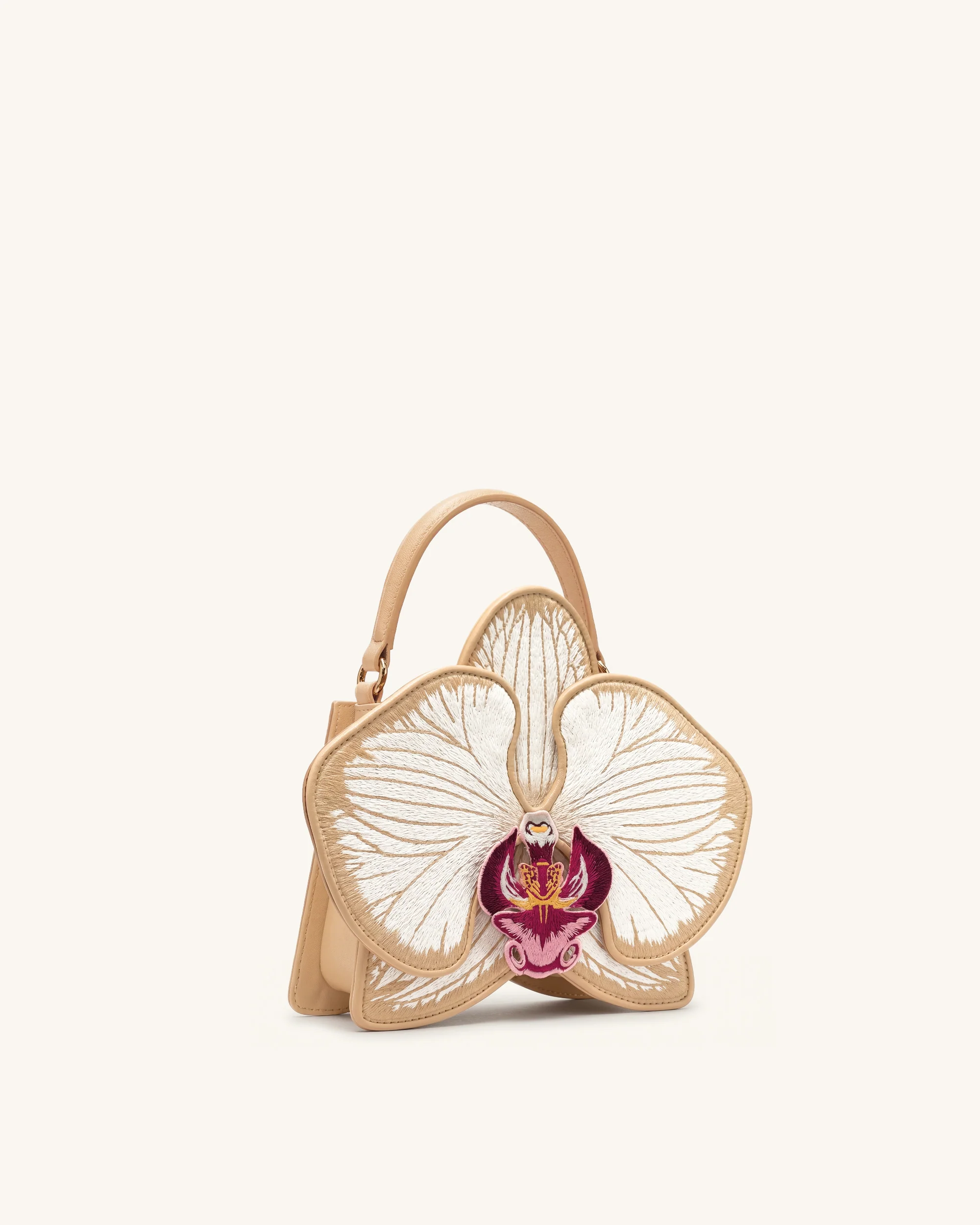 Flora Henkeltasche in Orchideenform - Champagner - Image 2