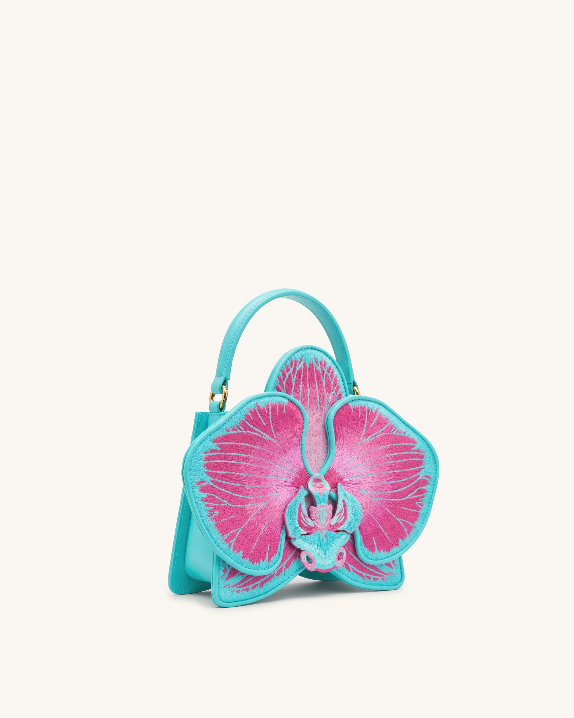 Flora Henkeltasche in Orchideenform - Rosa-Blau - Image 2