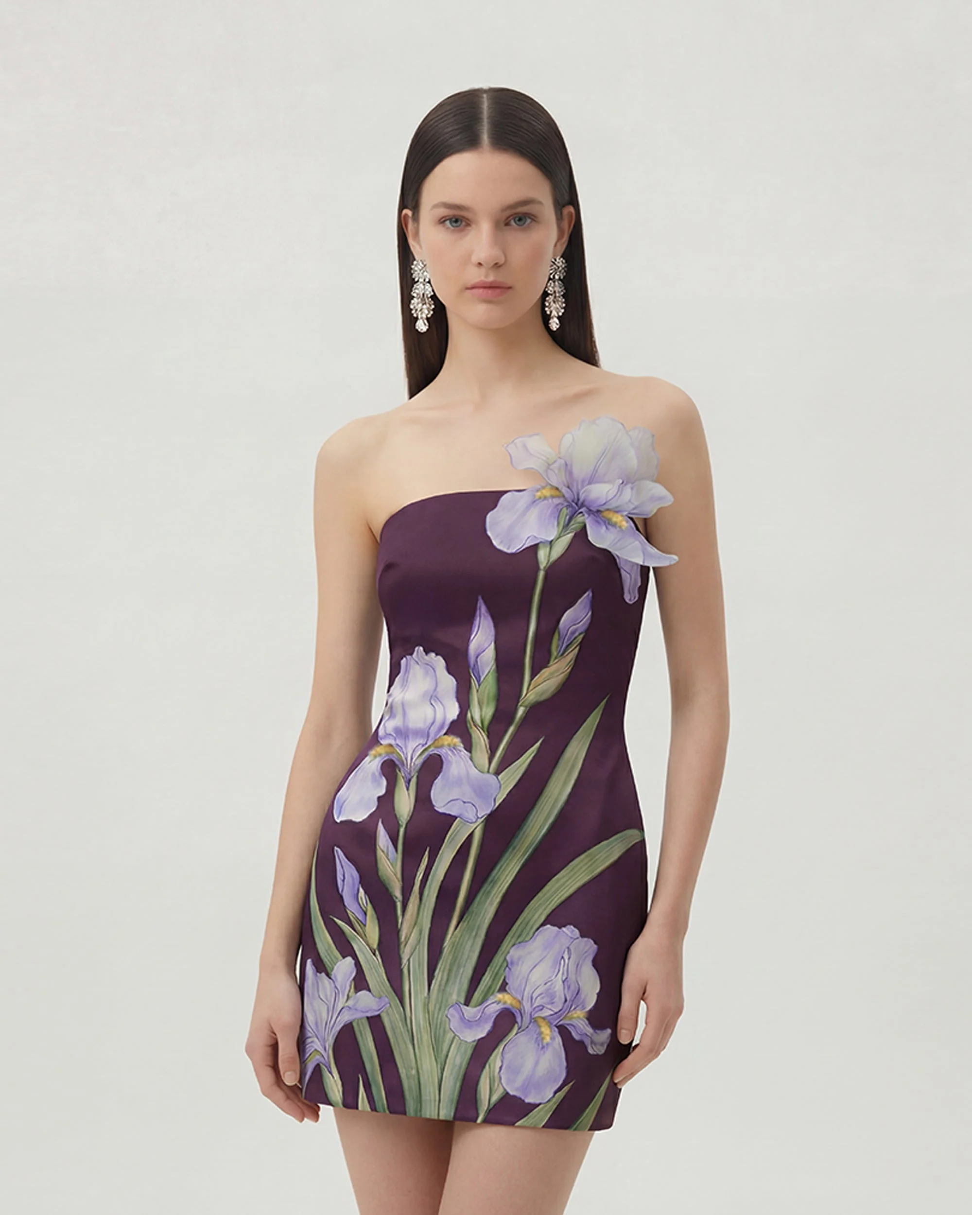 Geblümtes Minikleid - Lila