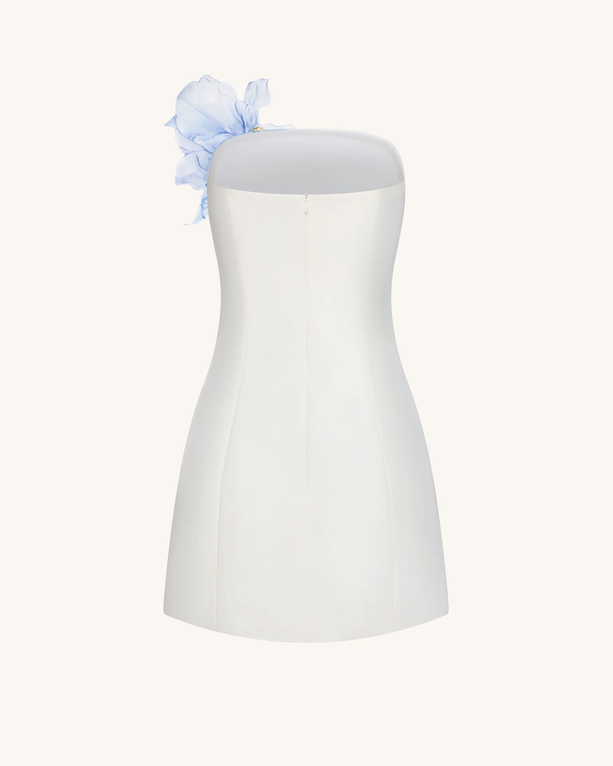 Geblümtes Minikleid - Weiß - Image 6