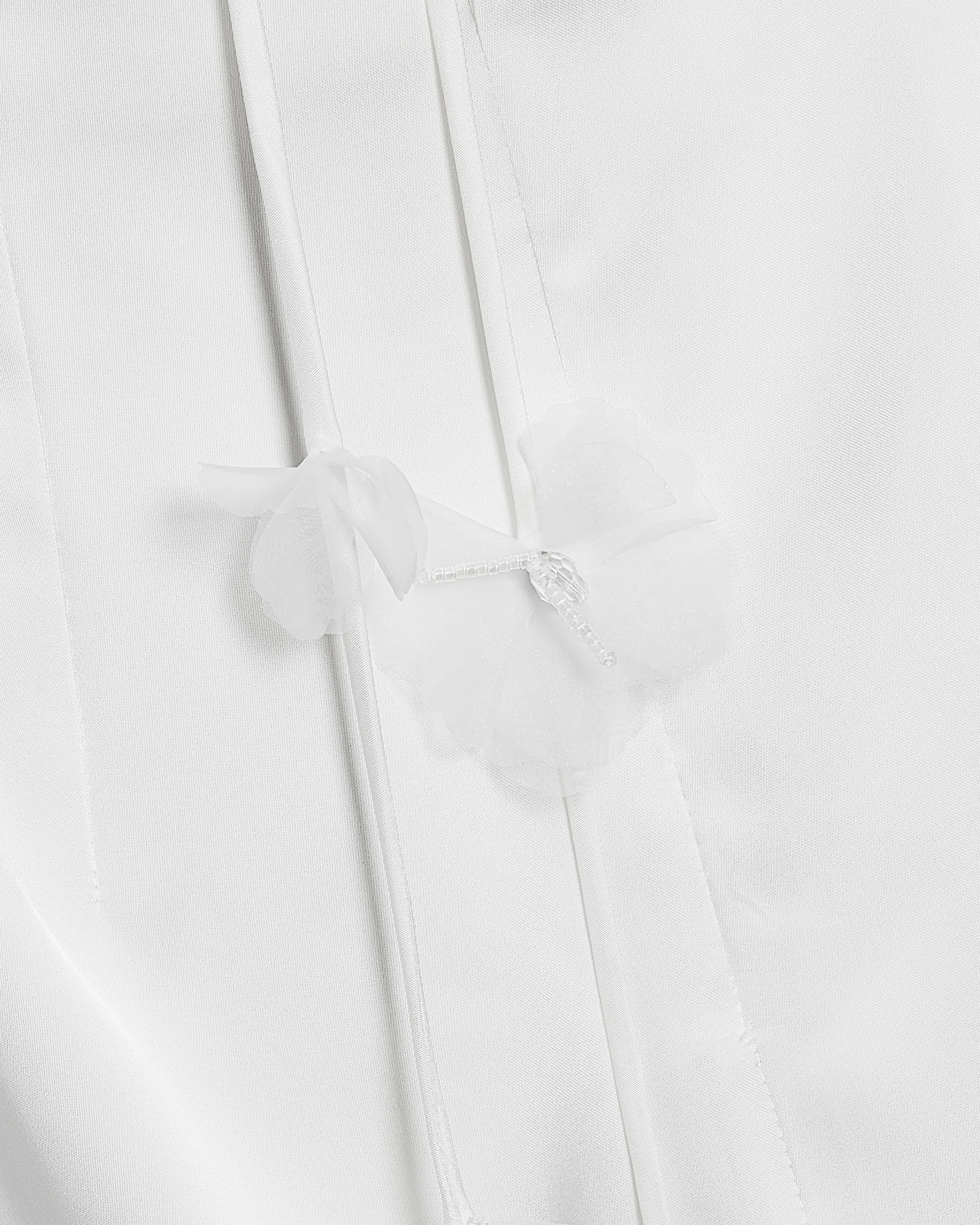 Florales gerafftes Neckholder-Minikleid - Weiß - Image 6