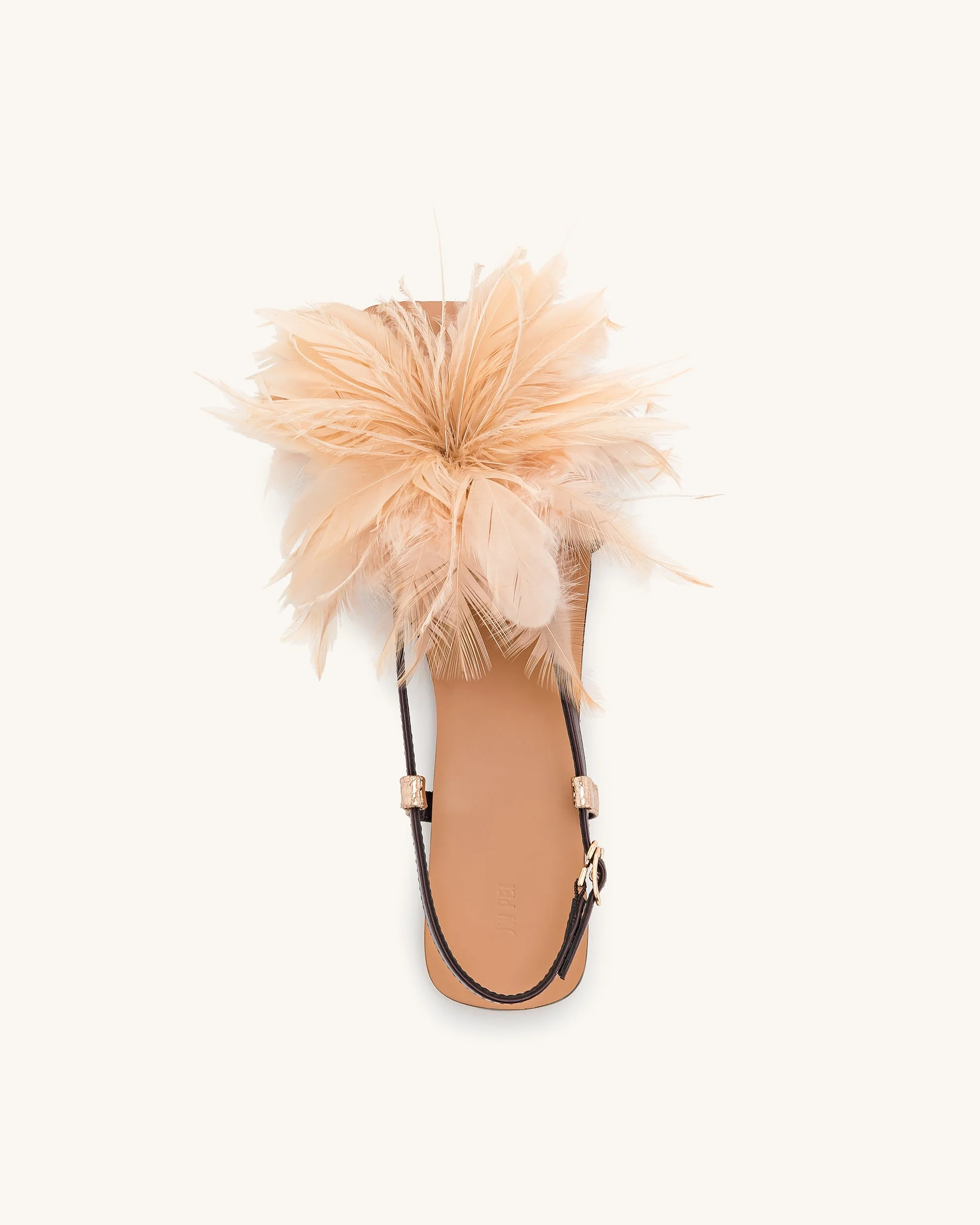 Flauschige Flachsandalen - Braun - Image 3