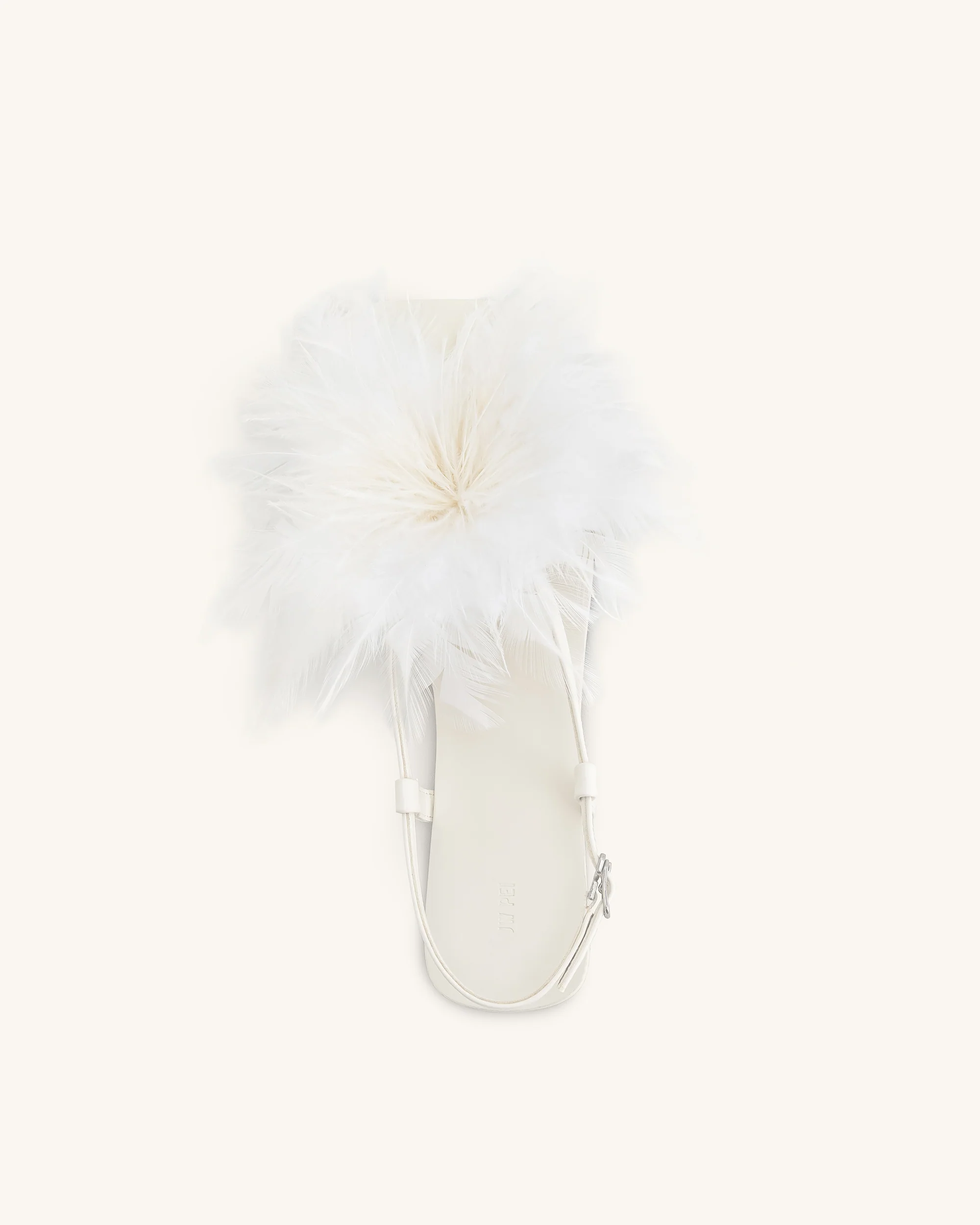 Flauschige Flachsandalen - Weiß - Image 3