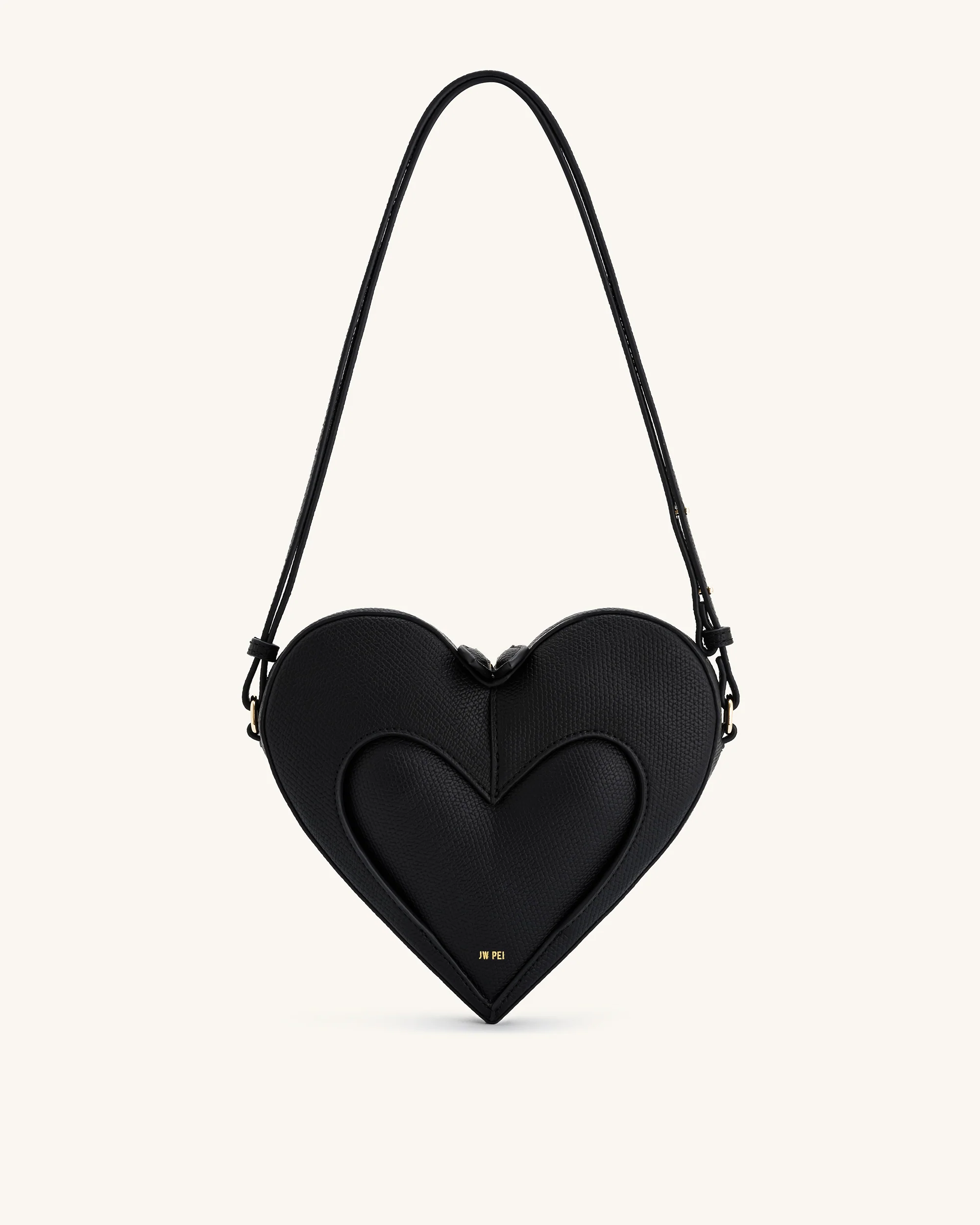 Francisca Herzförmige Crossbody-Tasche - Schwarz