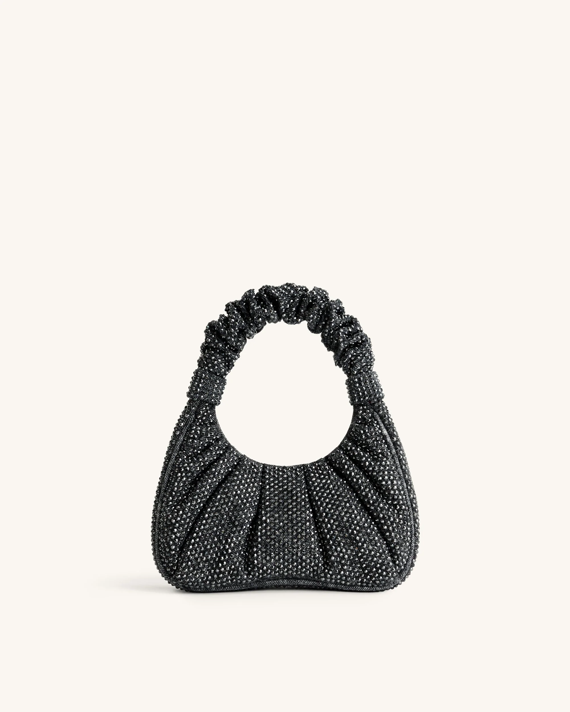 Gabbi Kunstharz-Mittelgroße Ruched Hobo-Handtasche - Anthrazit