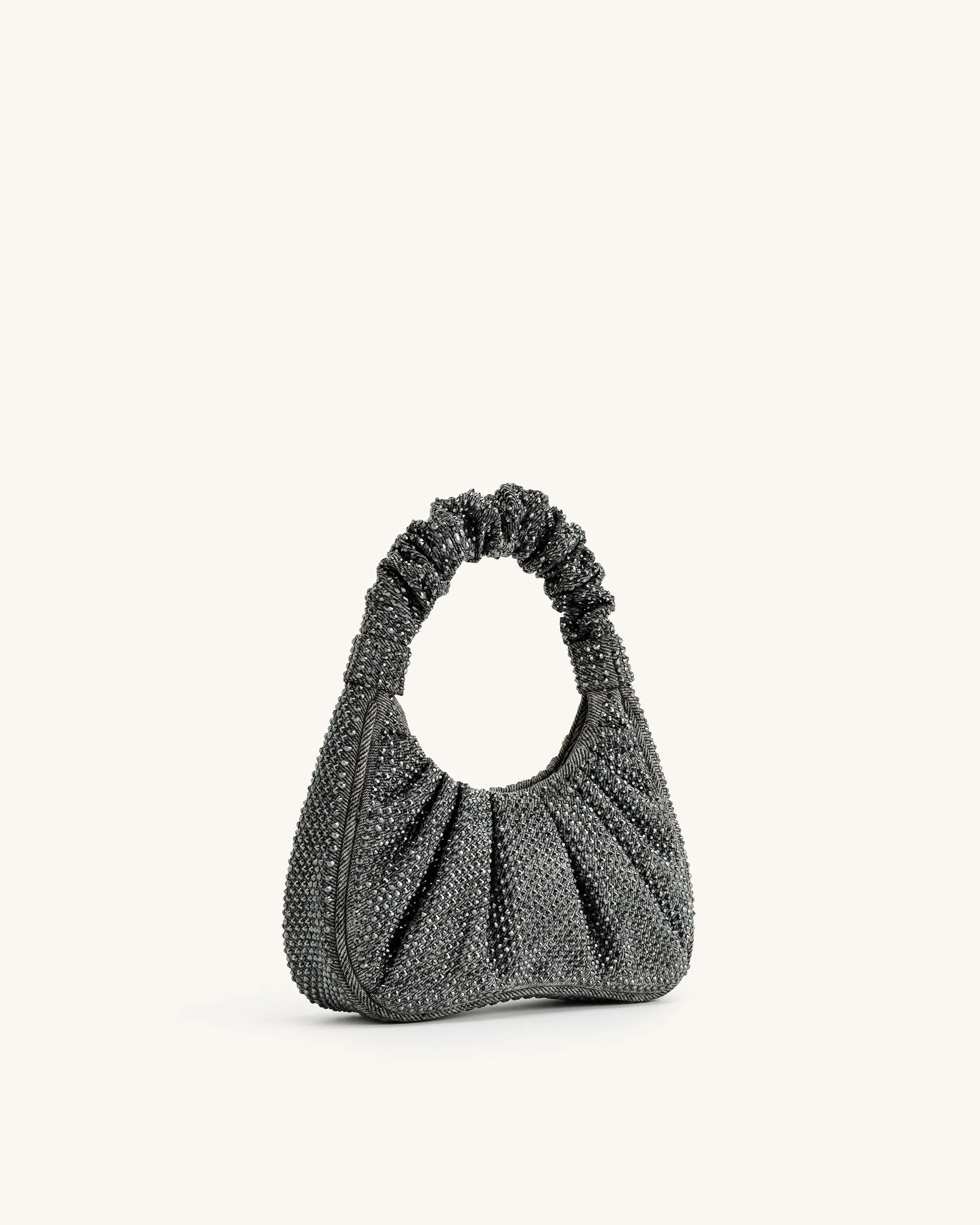 Gabbi Kunstharz-Mittelgroße Ruched Hobo-Handtasche - Anthrazit - Image 3