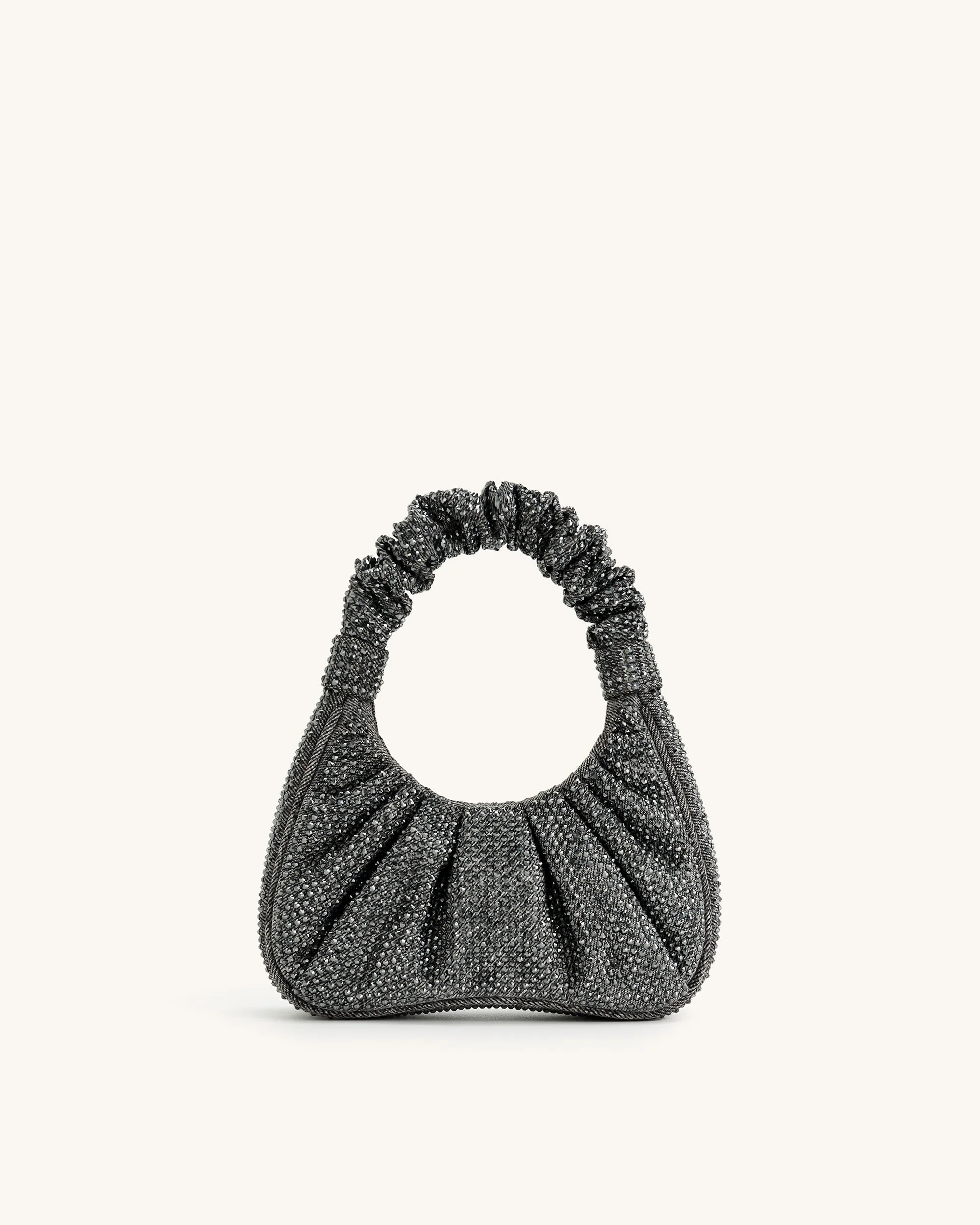 Gabbi Kunstharz-Mittelgroße Ruched Hobo-Handtasche - Anthrazit - Image 4