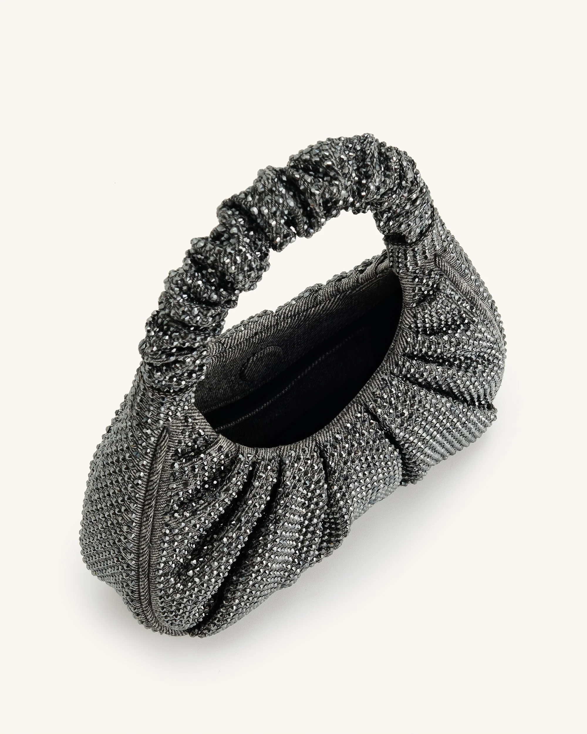 Gabbi Kunstharz-Mittelgroße Ruched Hobo-Handtasche - Anthrazit - Image 5