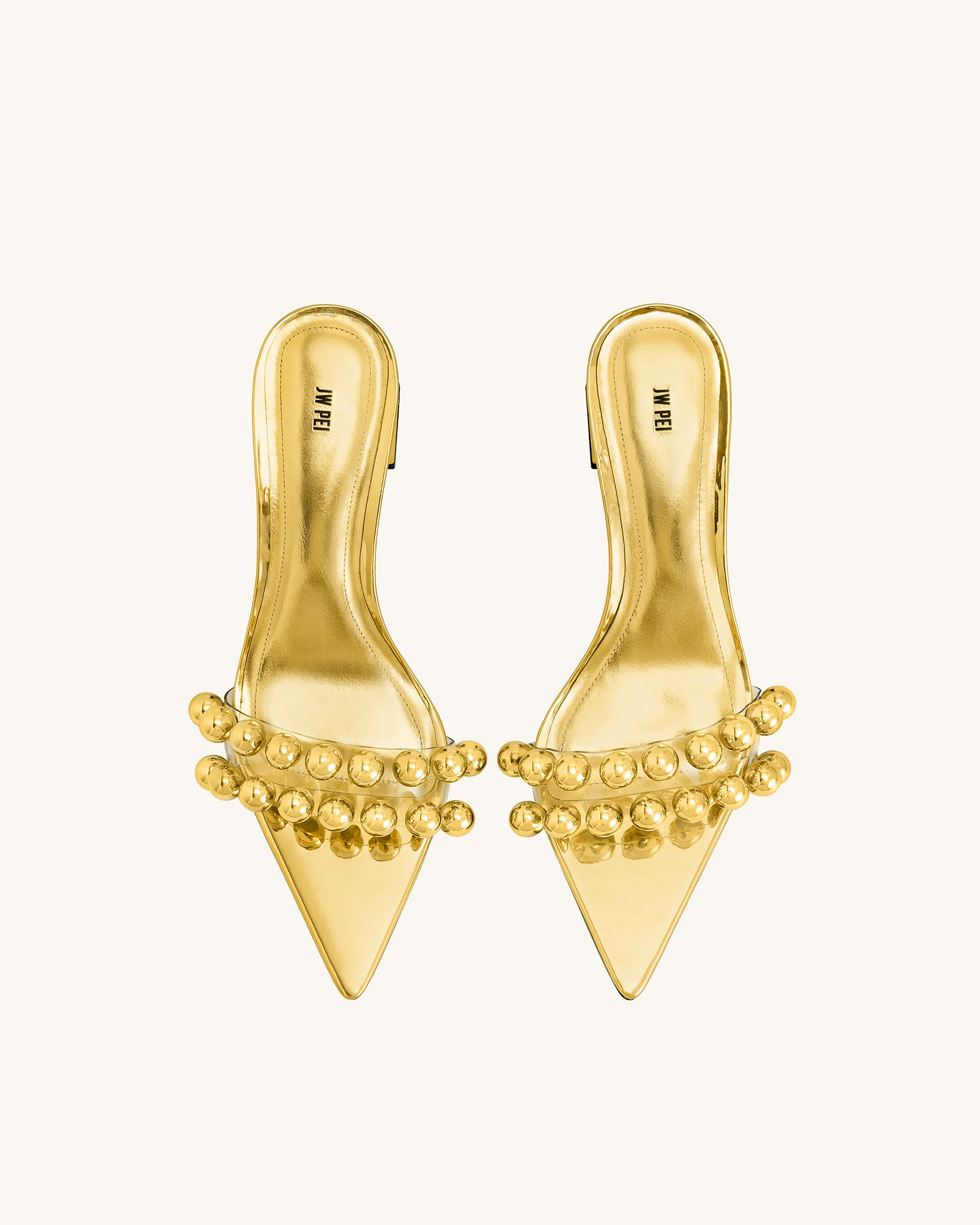 Gianna Mules mit Perlenriemen – Gold - Image 2