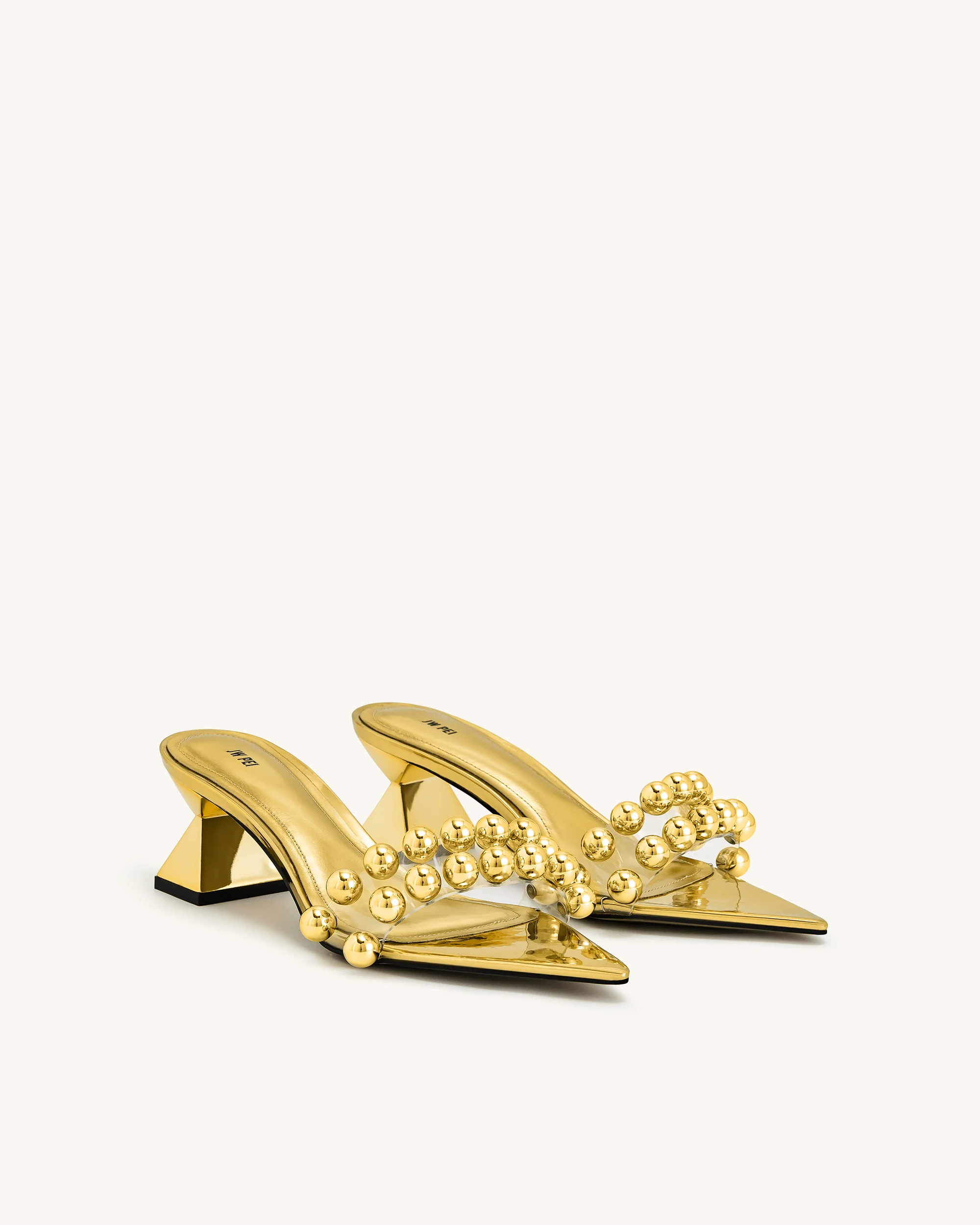 Gianna Mules mit Perlenriemen – Gold - Image 4