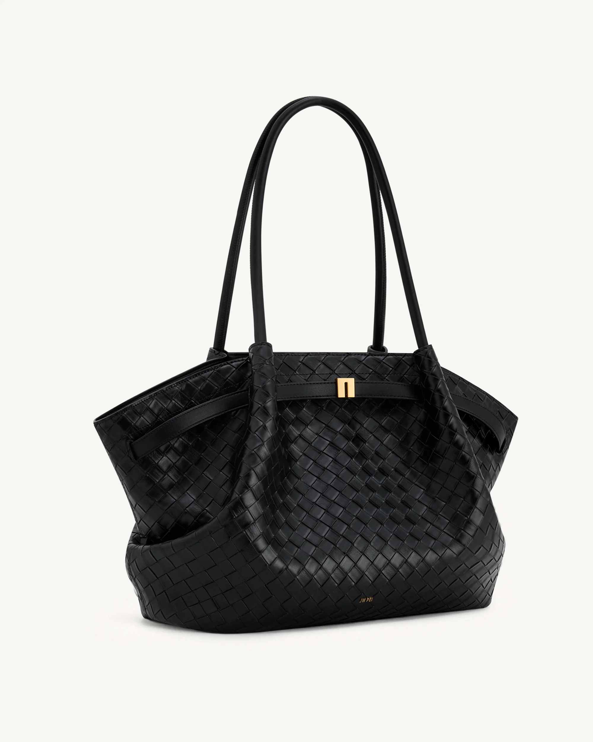 Hana Große Tasche mit Webstruktur - Schwarz - Image 2