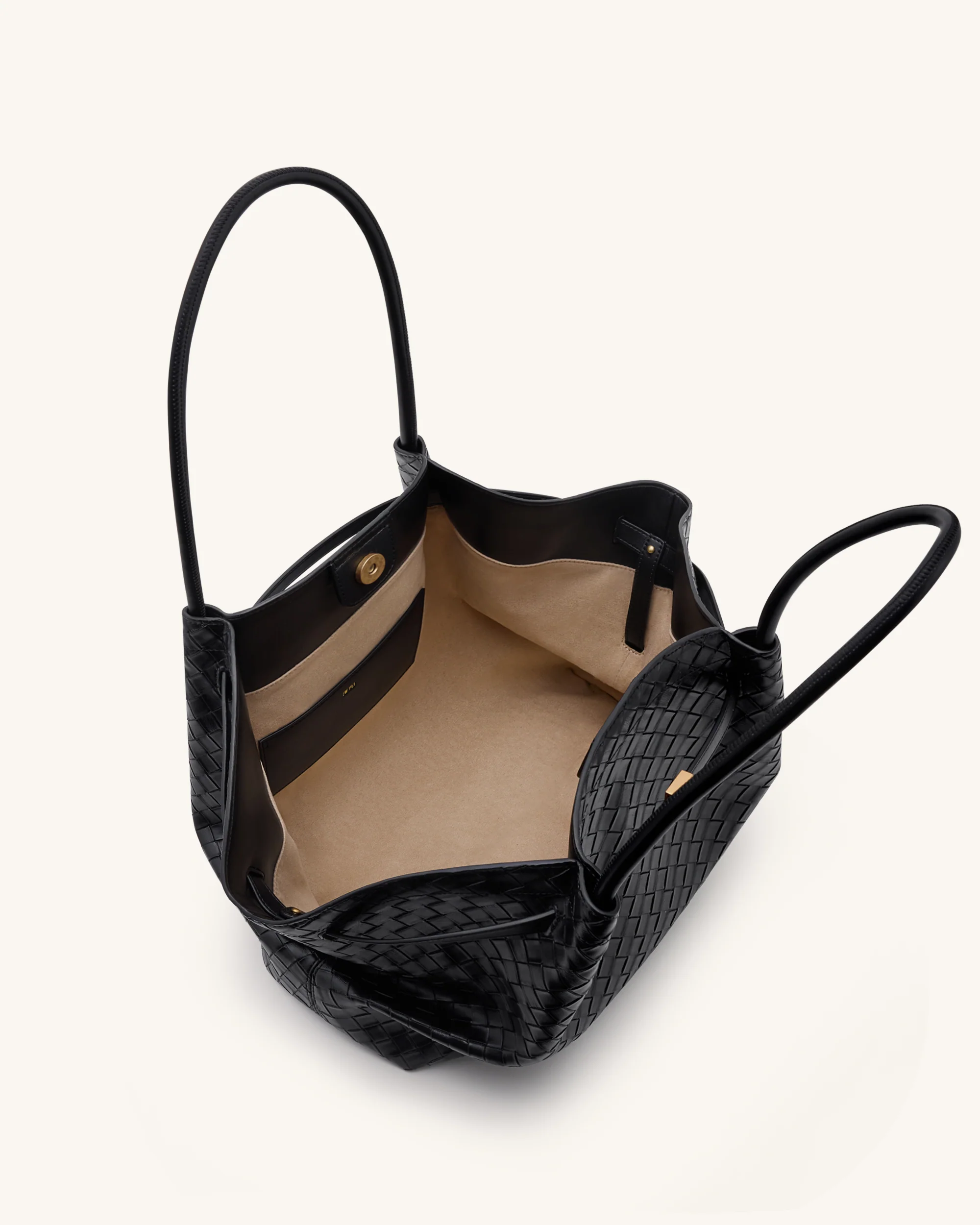 Hana Große Tasche mit Webstruktur - Schwarz - Image 5