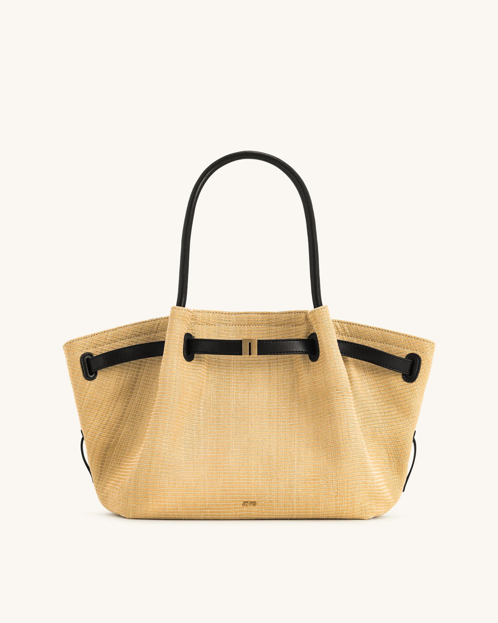 Hana Mittelgroße Kunststroh-Tote – Braun - Image 3