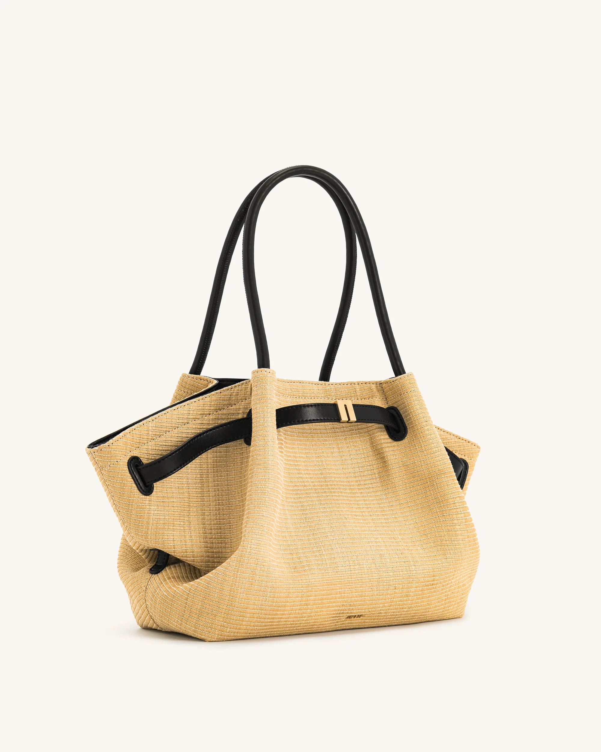 Hana Mittelgroße Kunststroh-Tote – Braun - Image 4