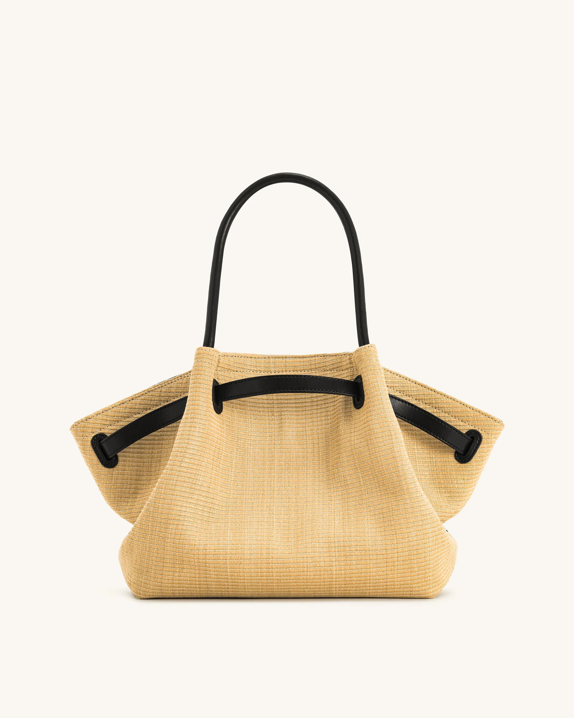 Hana Mittelgroße Kunststroh-Tote – Braun - Image 5
