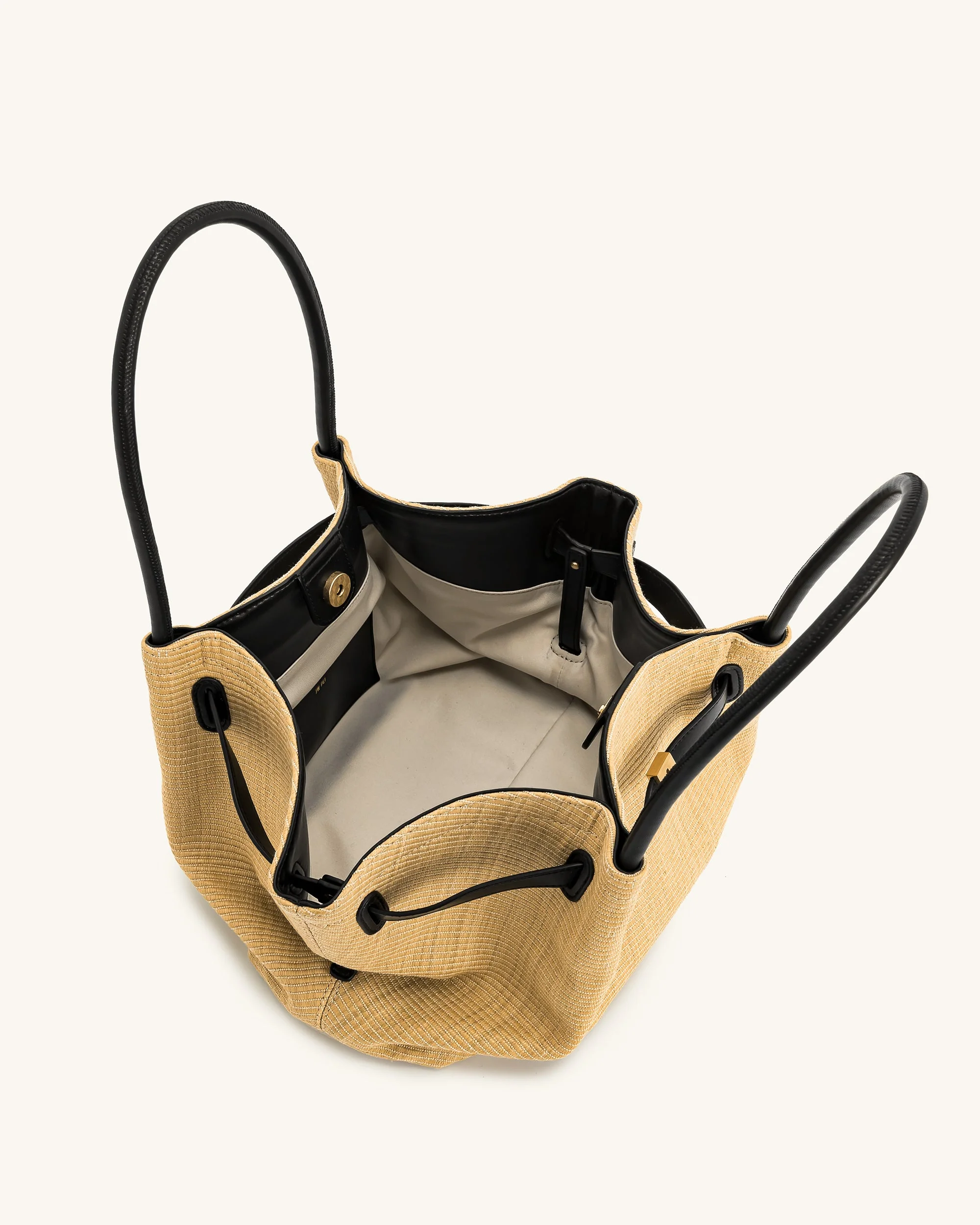 Hana Mittelgroße Kunststroh-Tote – Braun - Image 6