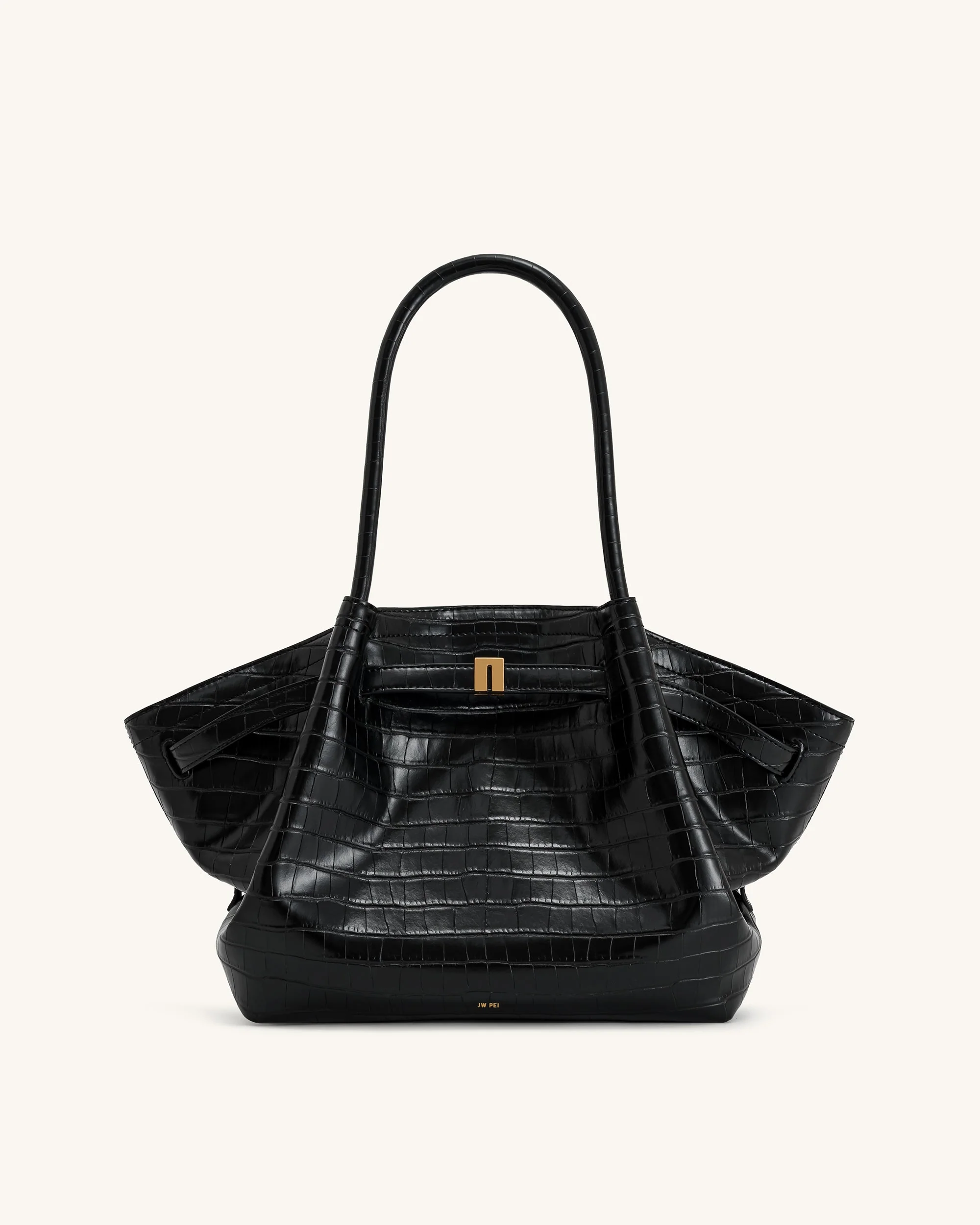 Hana Medium Tote Bag – Schwarzes Krokodil