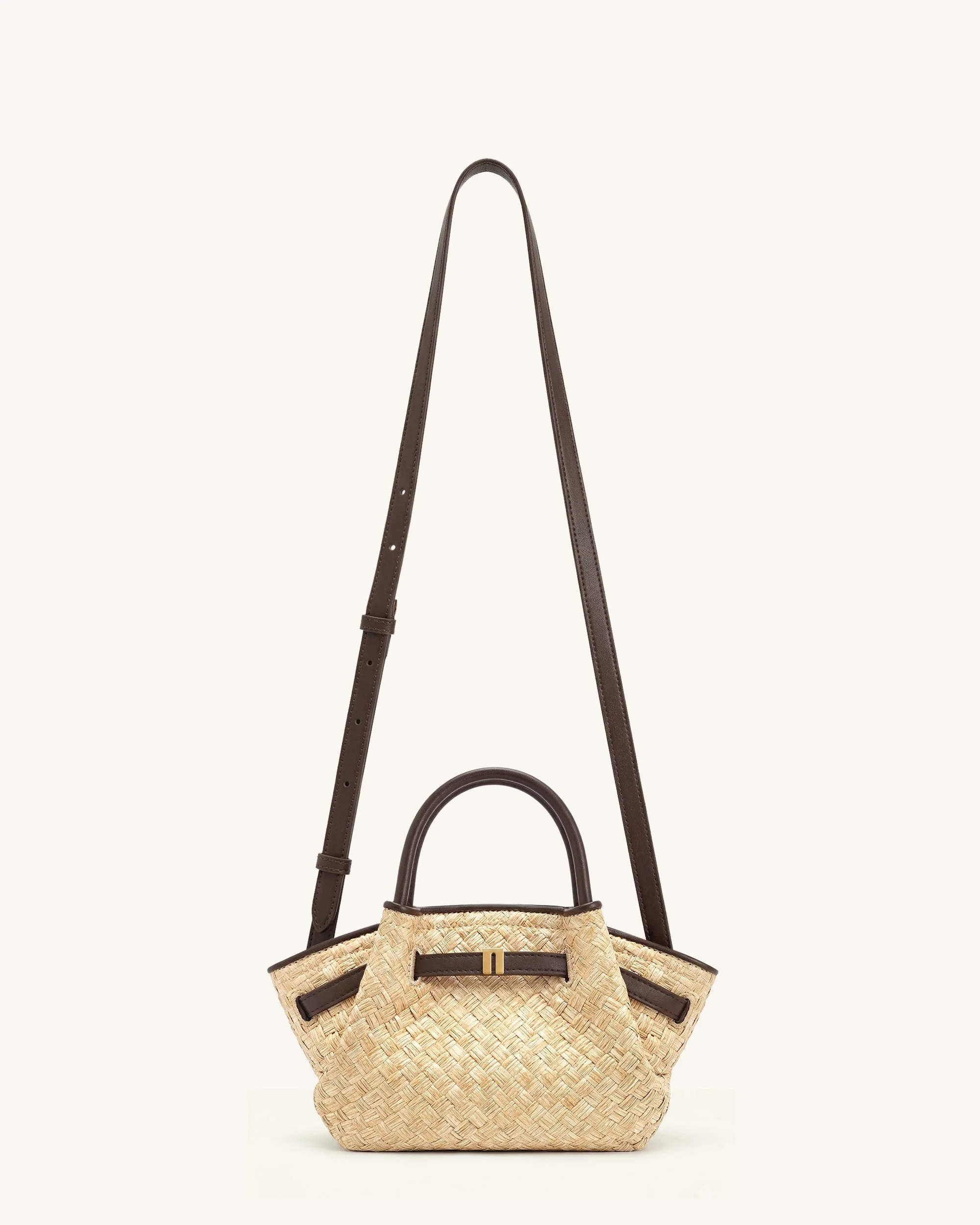 Hana Mini-Tote-Bag aus Strohimitat - Braun - Image 2