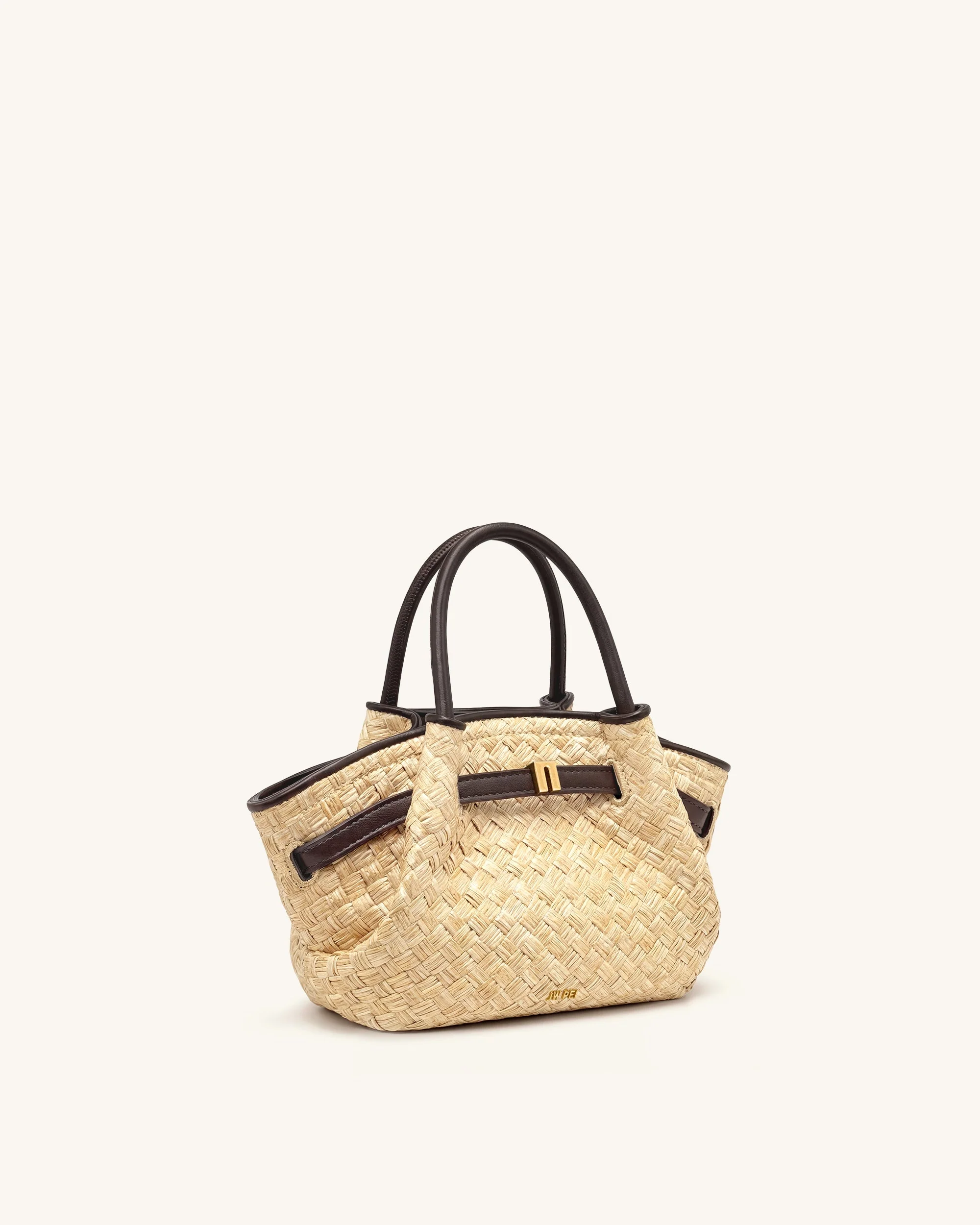 Hana Mini-Tote-Bag aus Strohimitat - Braun - Image 3