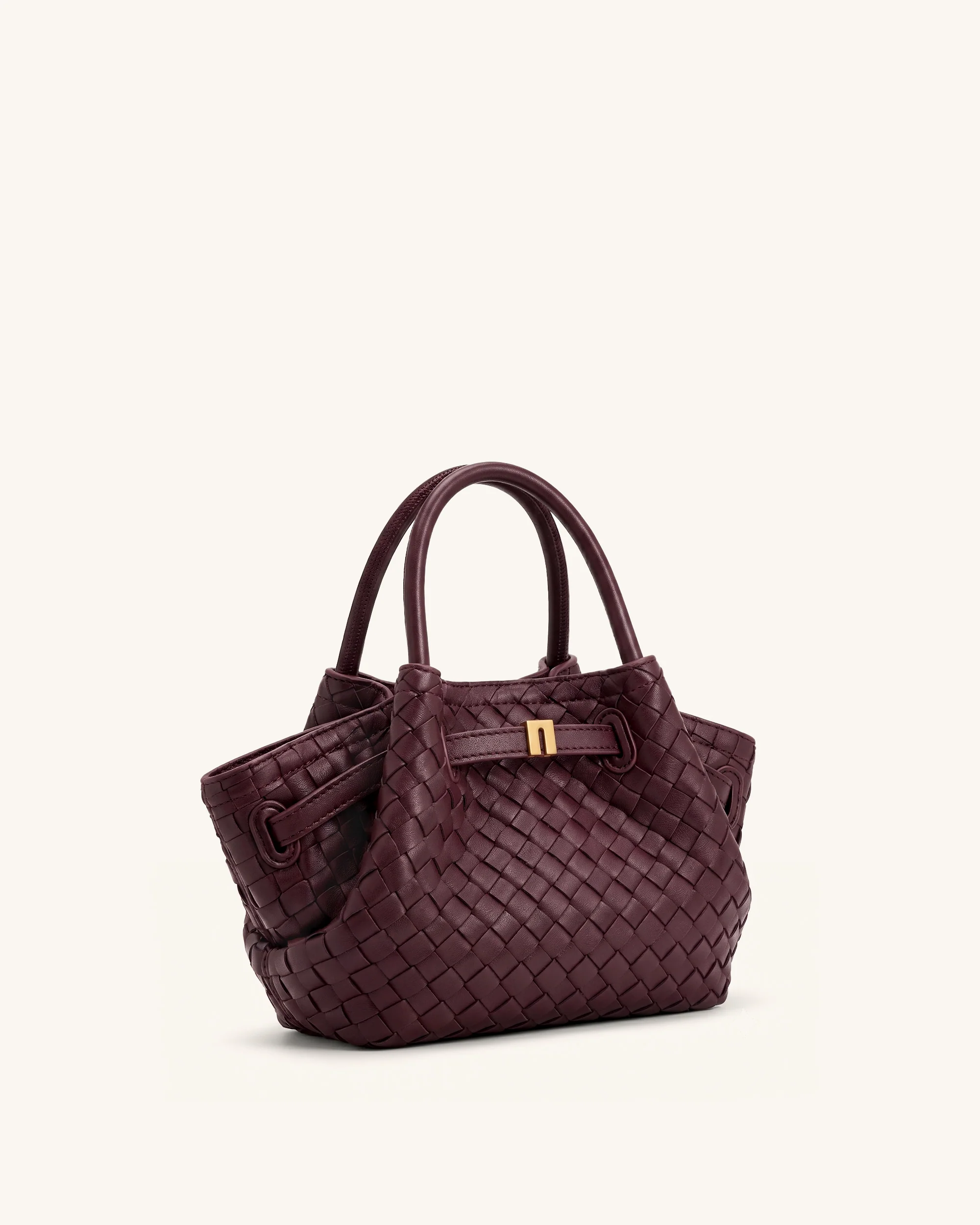 Hana Mini gewebte Tote Bag - Dunkelburgunder - Image 2