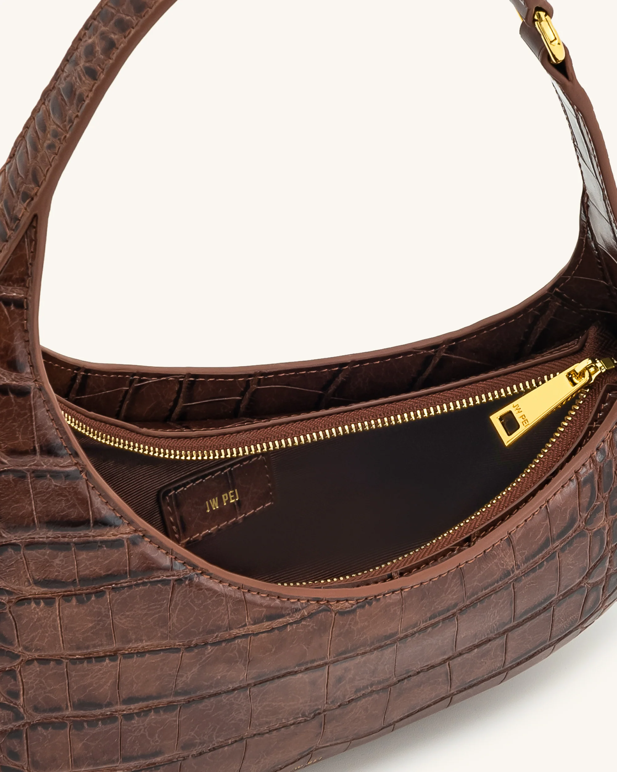 Harlee Schultertasche - Braun Krokodil - Image 4