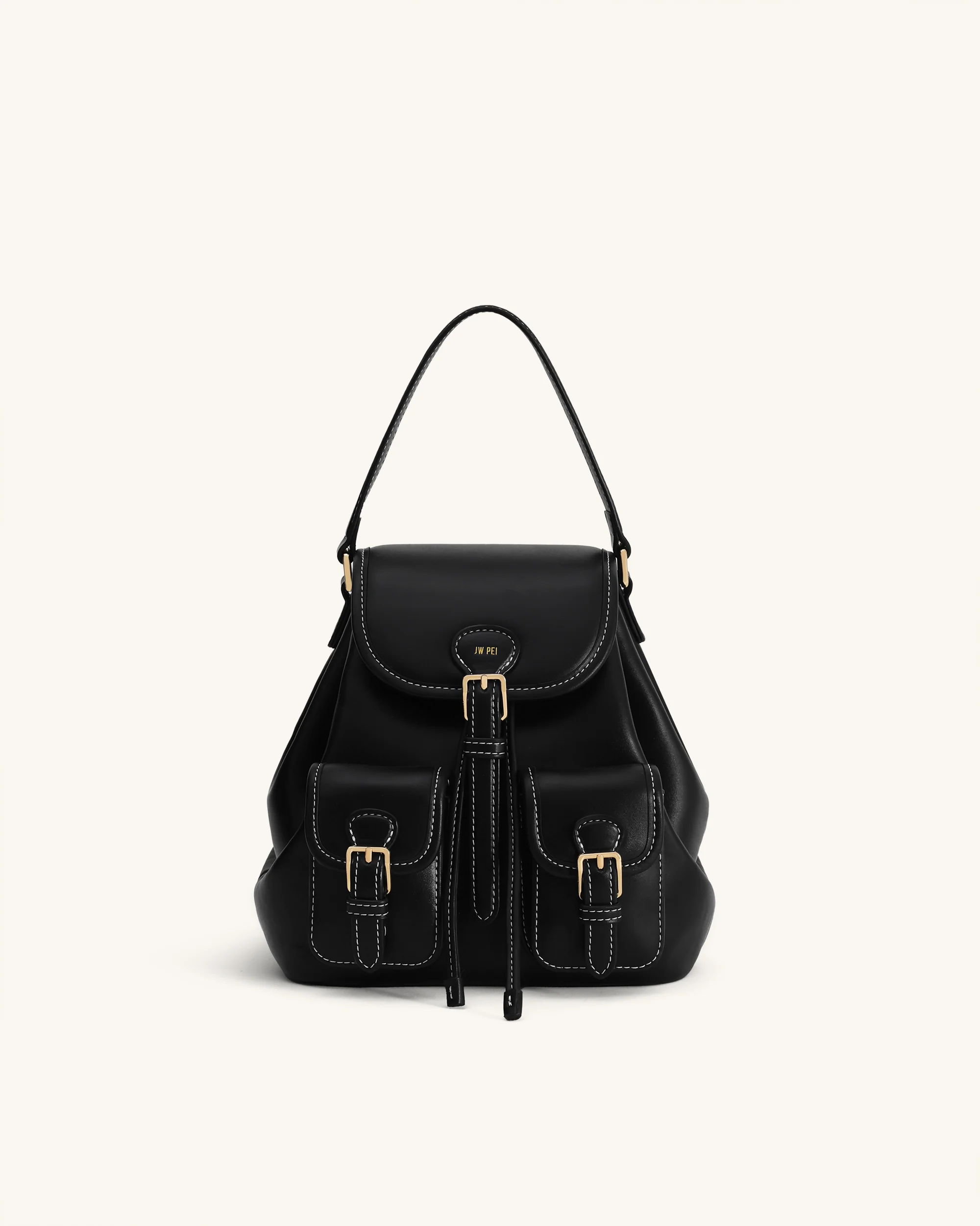 Harper Schnallentaschen-Rucksack - Schwarz