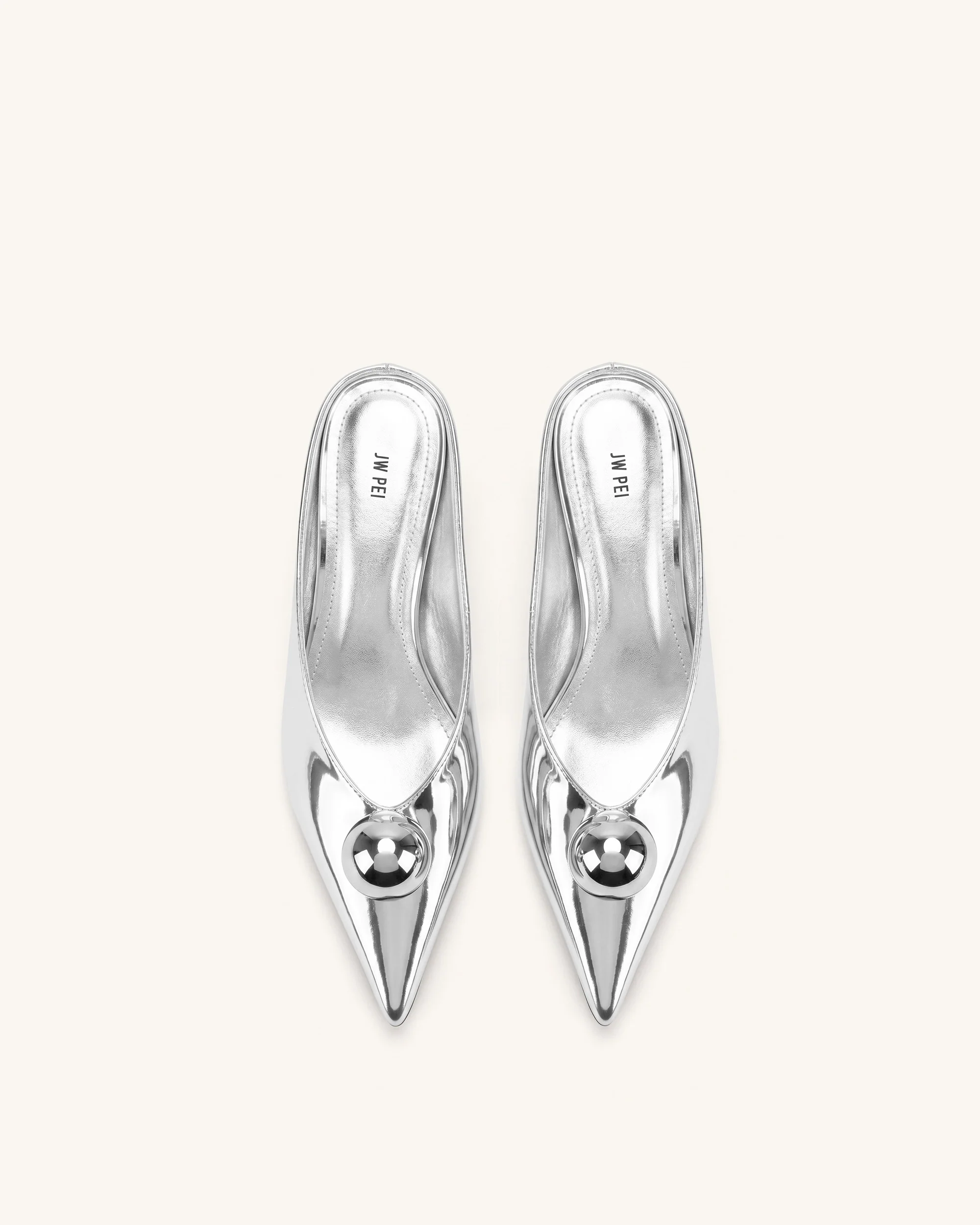 Helena Gold Sphere Mules mit Spitze - Silber - Image 3