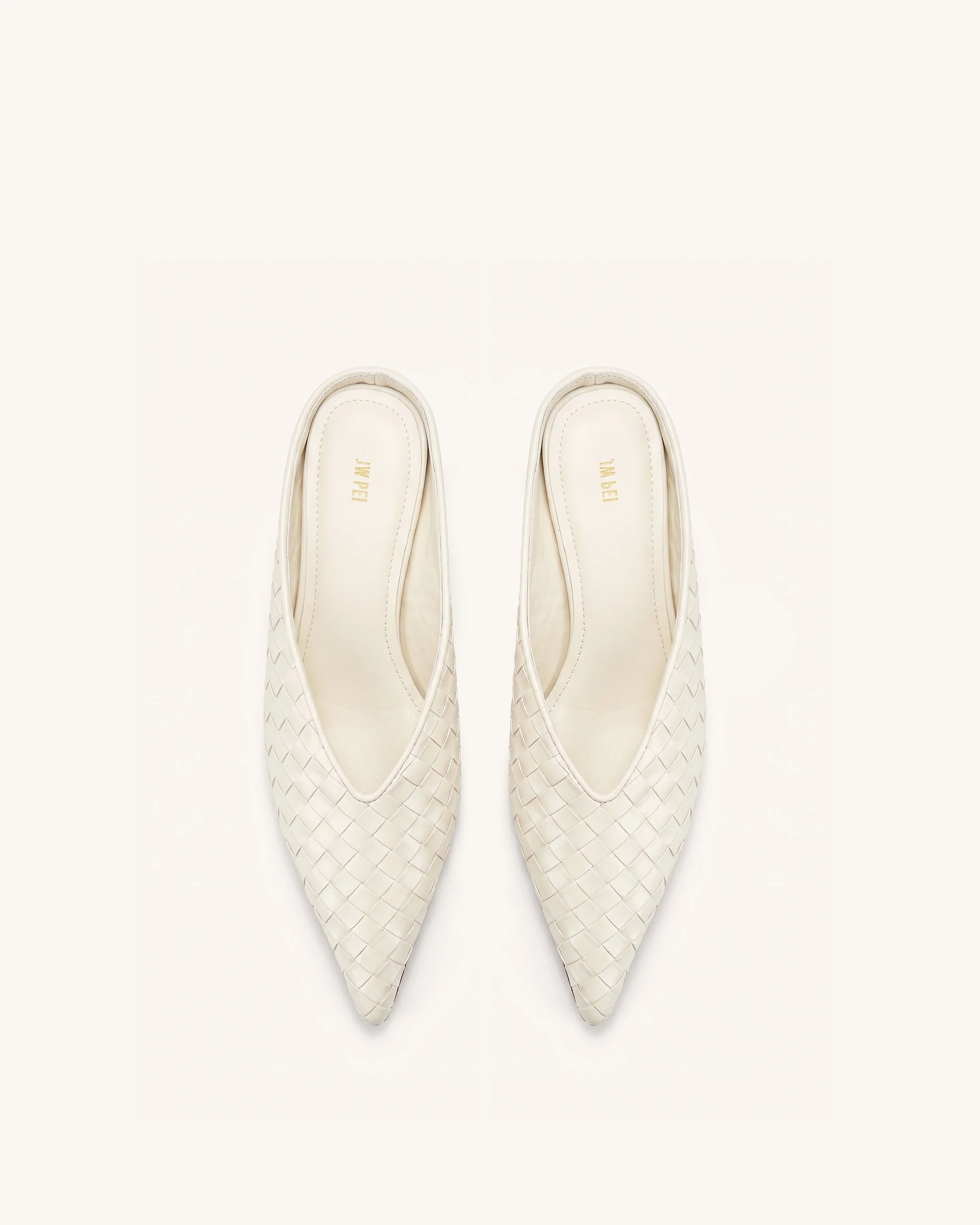 Helena Geflochtene, texturierte, spitz zulaufende Mules - Beige - Image 3