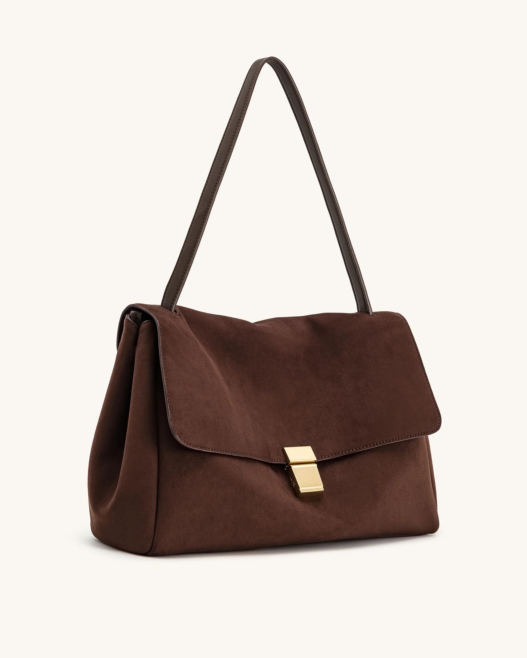 Hilary Schultertasche aus Kunstwildleder – Dunkelbraun - Image 2