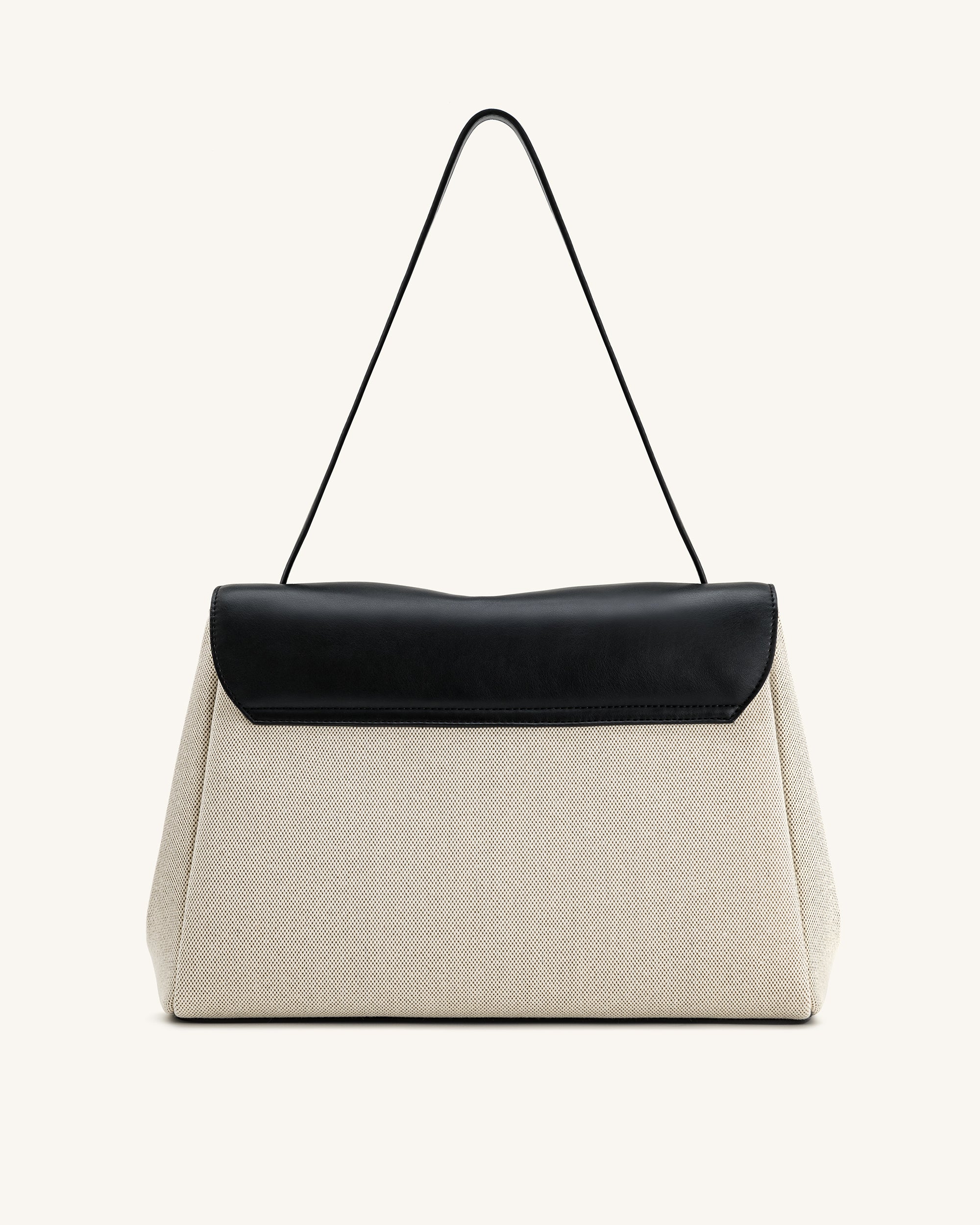 Hilary Schultertasche – Schwarzes Canvas - Image 3
