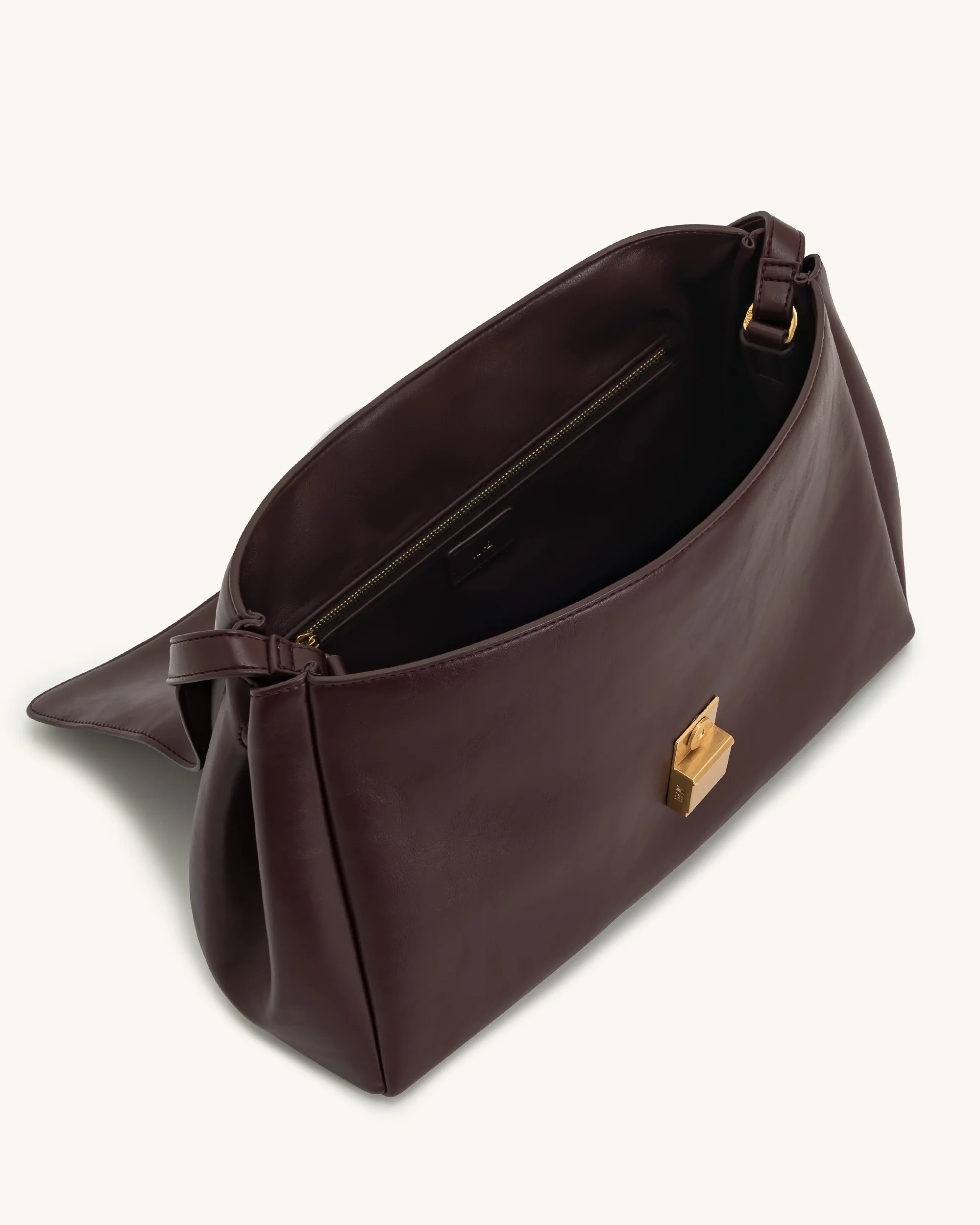 Hilary Schultertasche – Dunkles Burgunderrot - Image 4