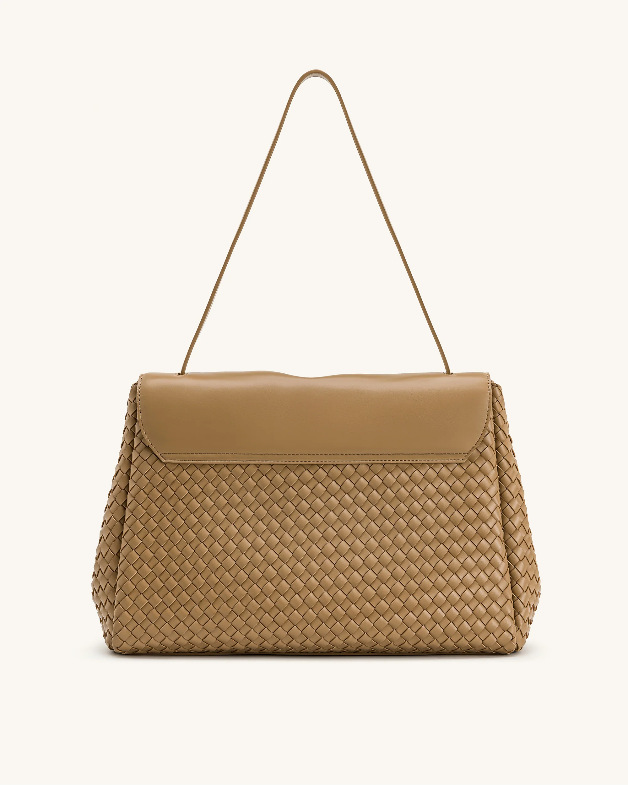 Hilary Geflochtene Schultertasche – Kamel - Image 3