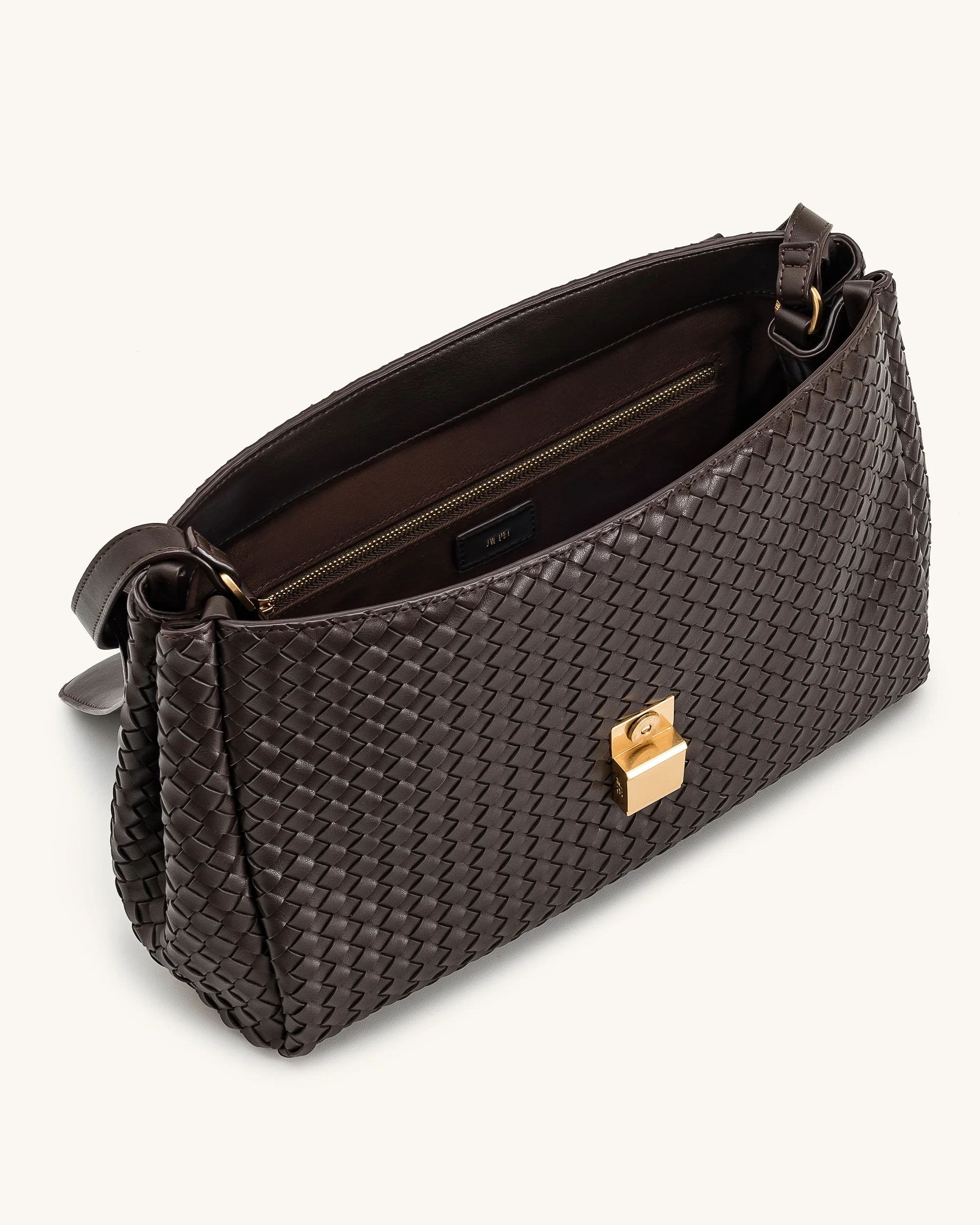 Hilary Geflochtene Schultertasche – Dunkelbraun - Image 4