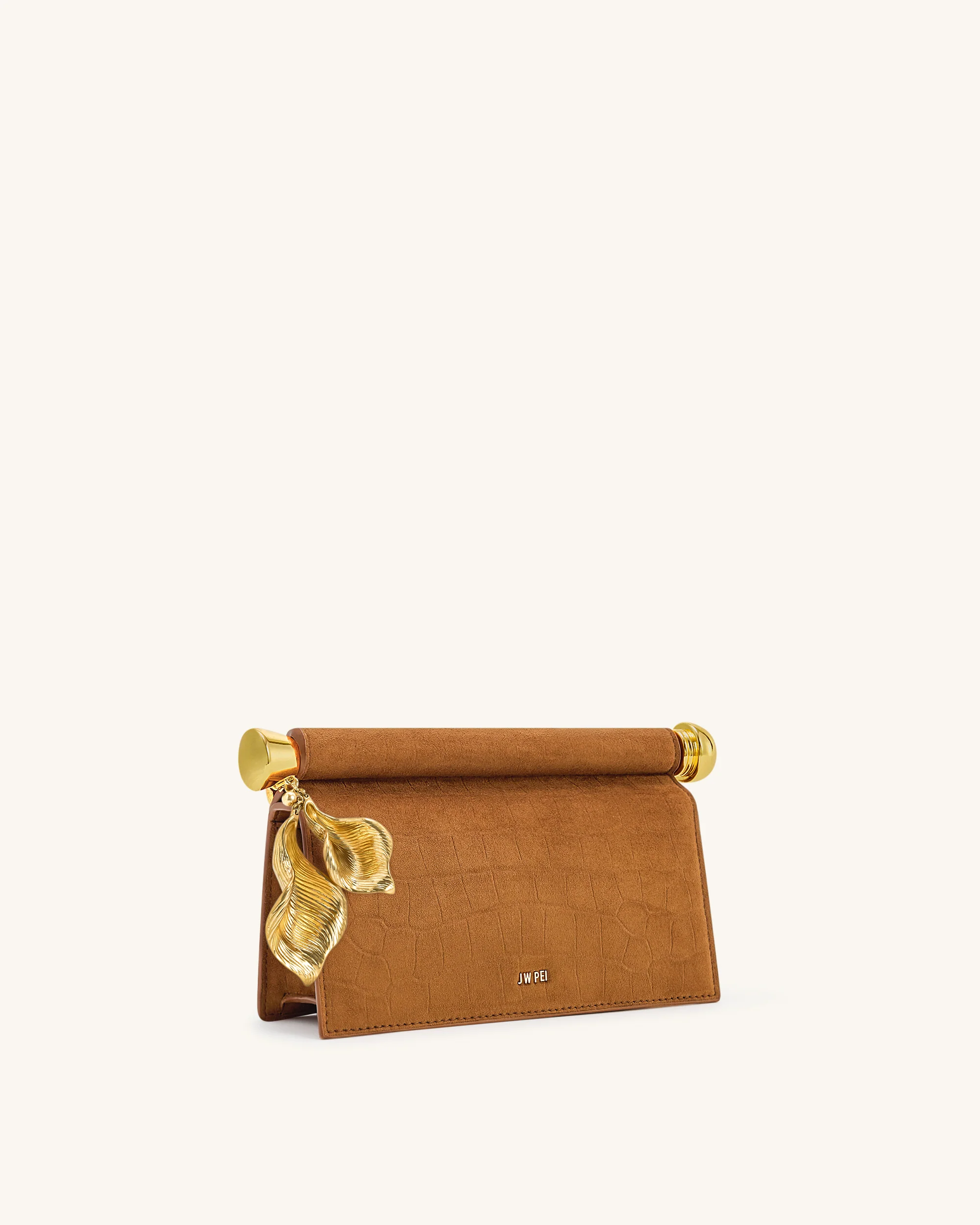 Holly Clutch aus Kunstwildleder mit Metallanhänger - Braun - Image 2