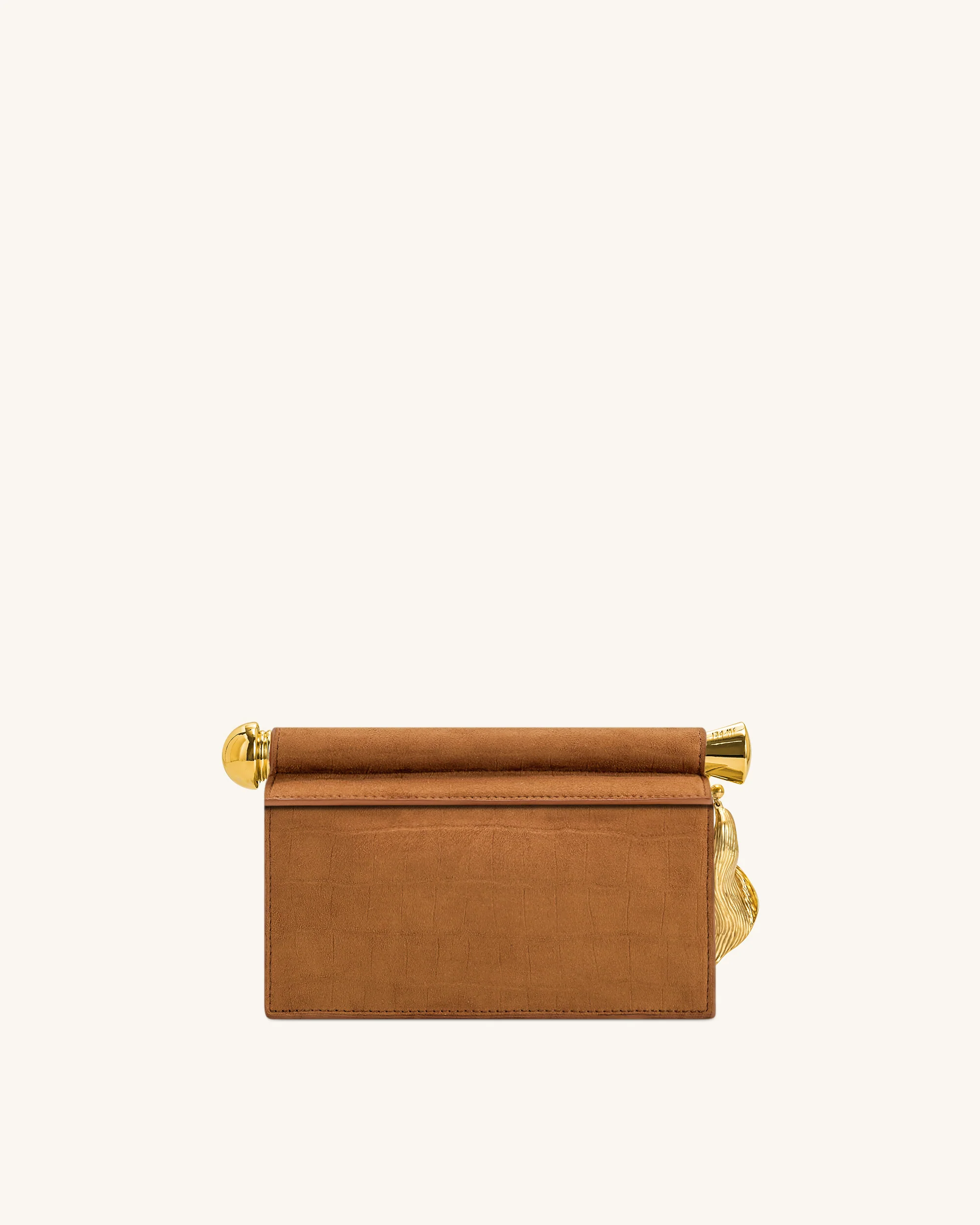 Holly Clutch aus Kunstwildleder mit Metallanhänger - Braun - Image 3