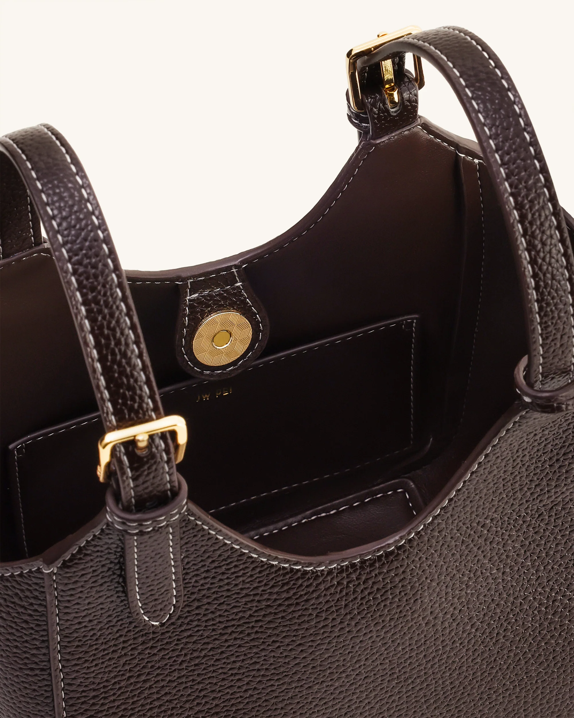 Ines Vorhängeschloss Shopper - Dunkelbraun - Image 7