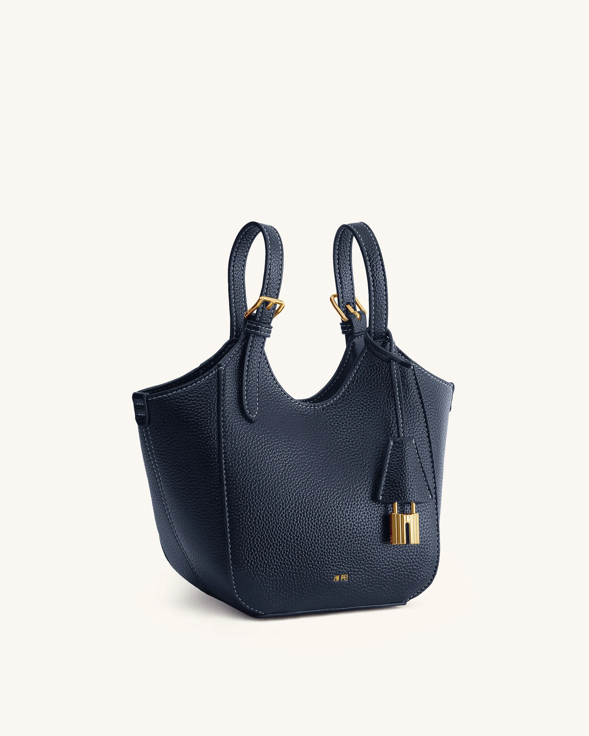 Ines Tote Bag mit Vorhängeschloss – Marineblau - Image 2