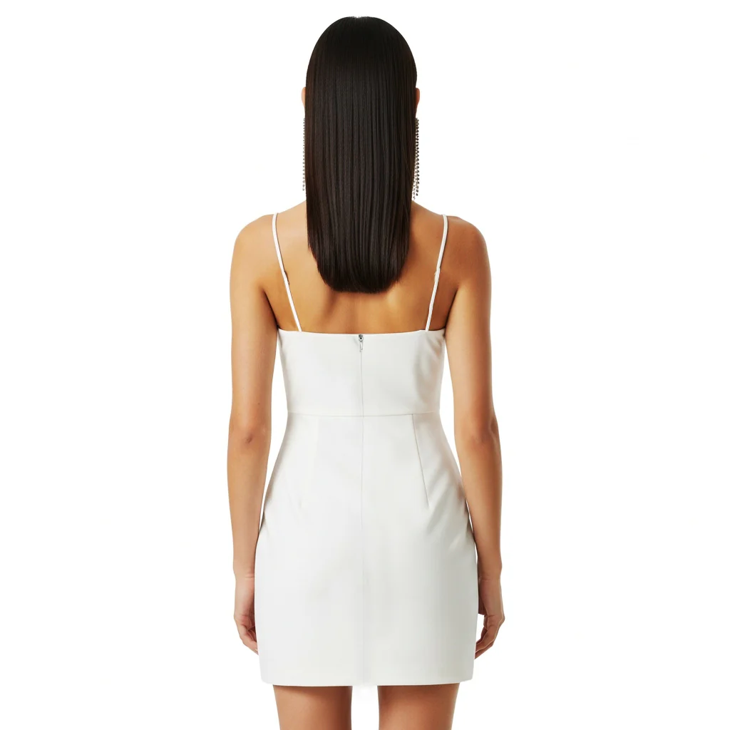 Iris-Applikations-Minikleid – Weiß - Image 3