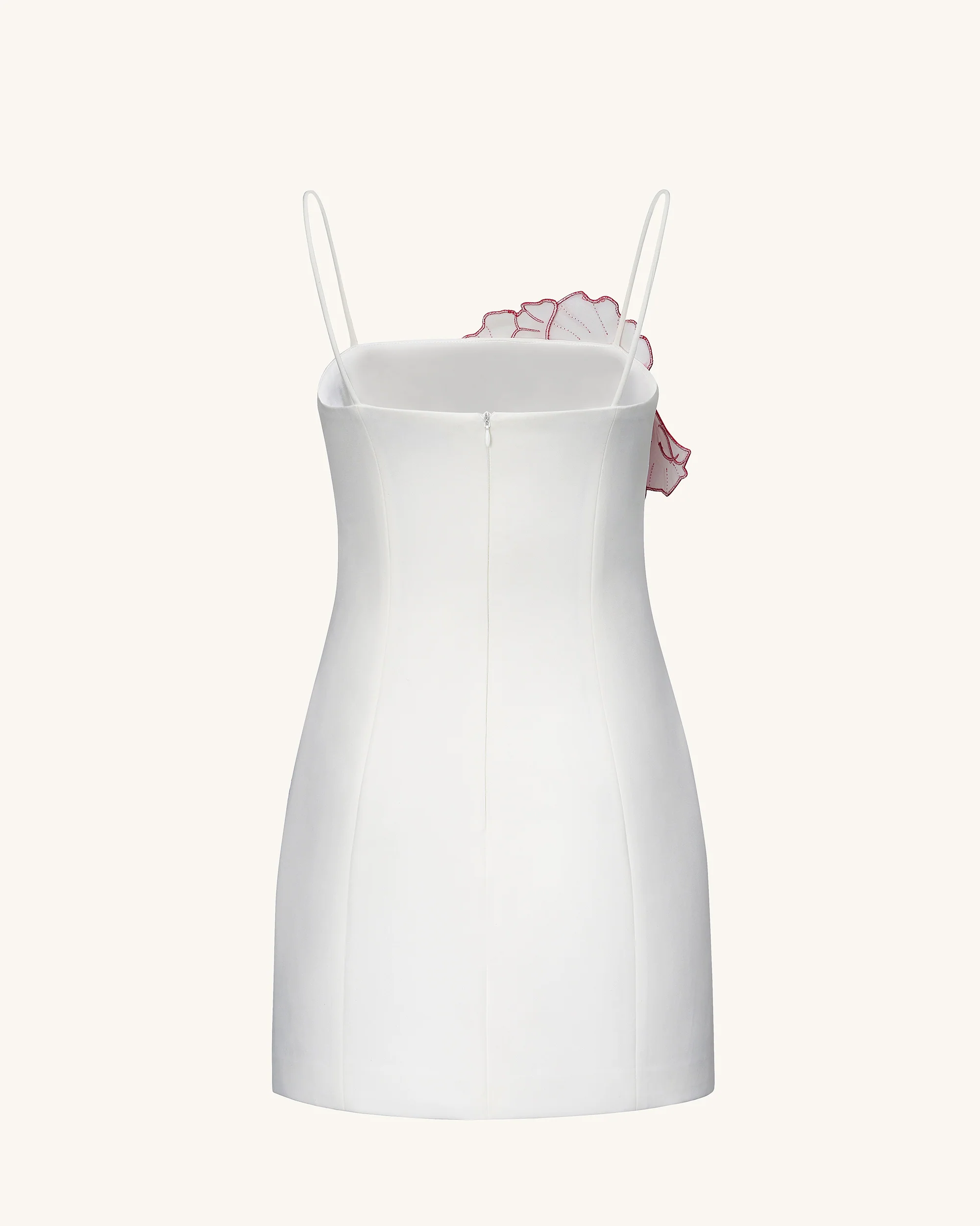 Iris-Applikations-Minikleid – Weiß - Image 6