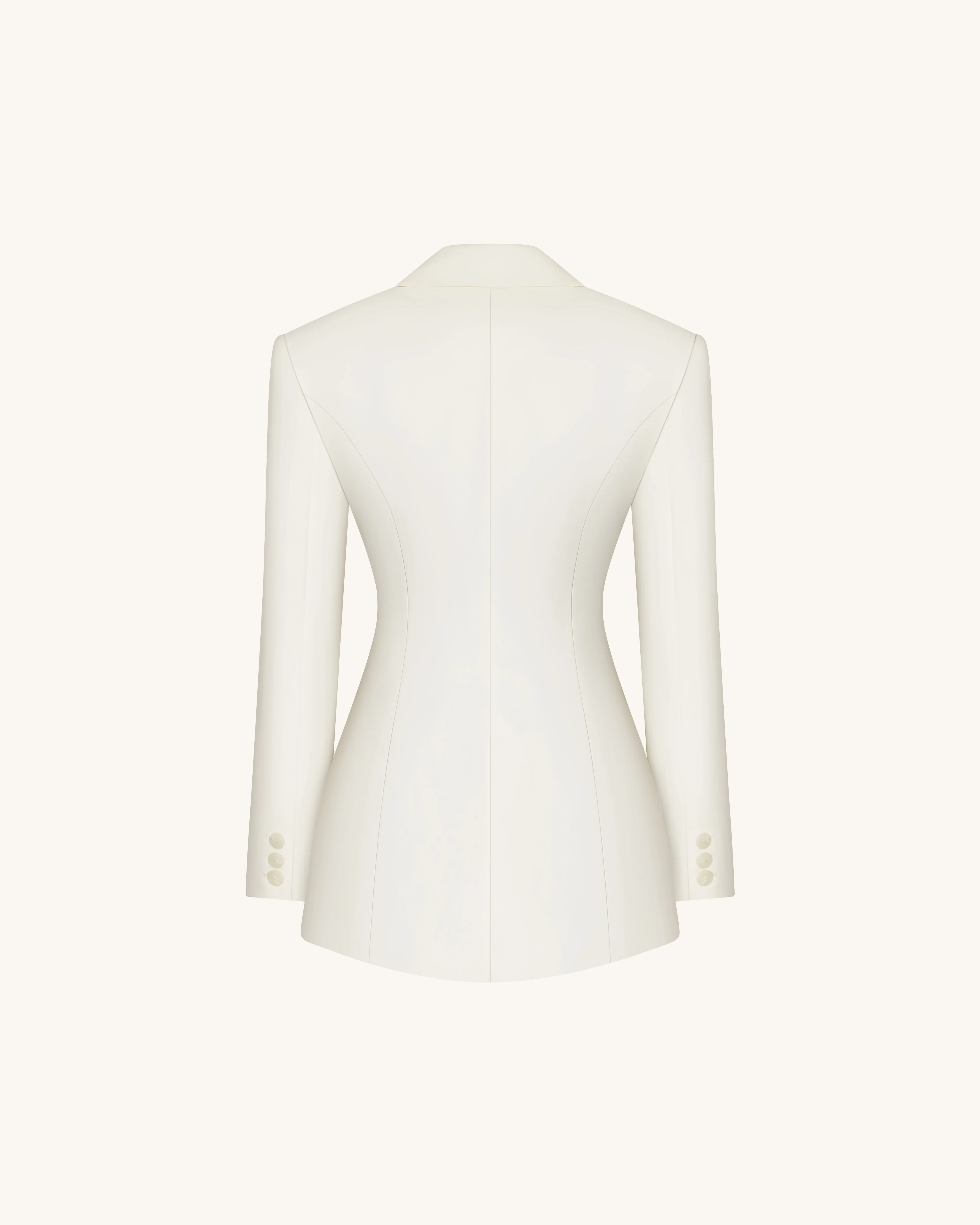 Sanduhr-Blazer mit Iris-Stickerei - Weiß - Image 4