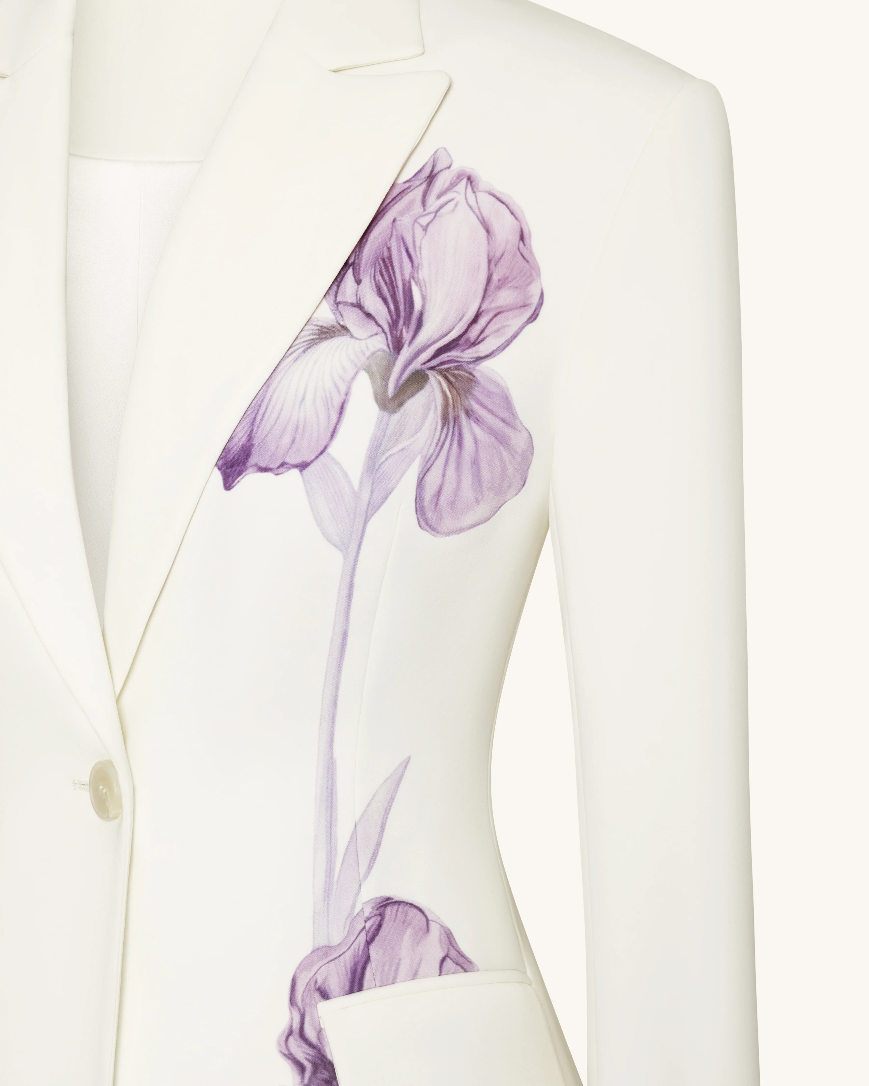 Sanduhr-Blazer mit Iris-Stickerei - Weiß - Image 5