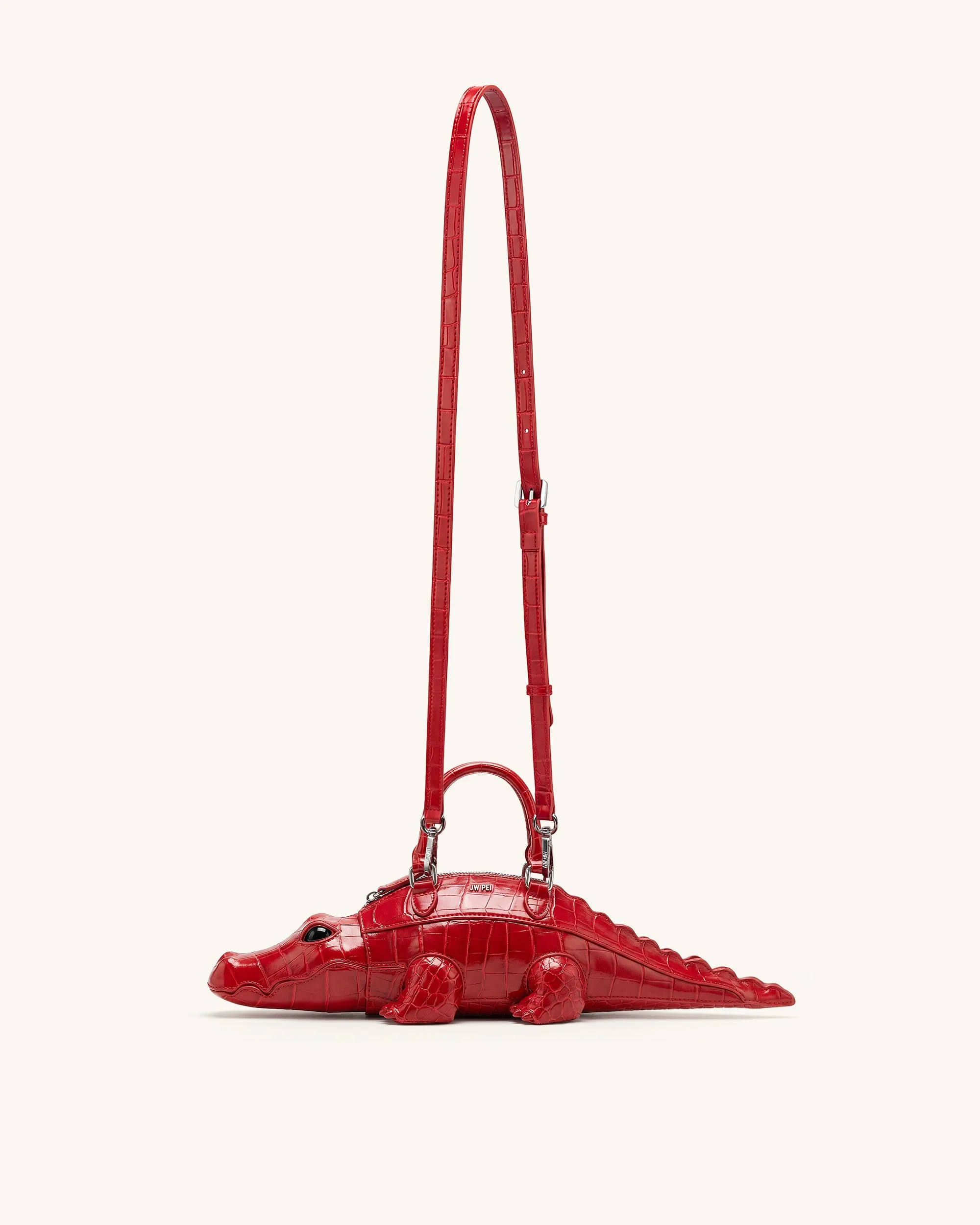 Jayden Handtasche in Krokodilform - Rot - Image 2