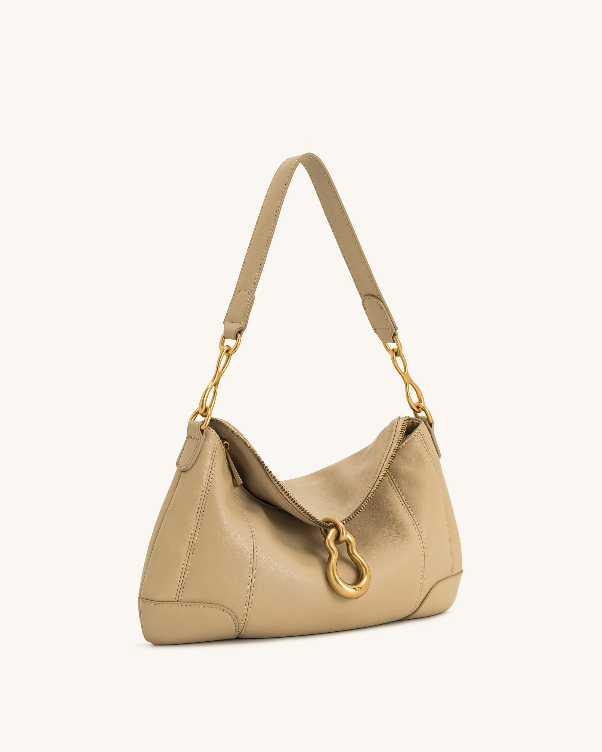 Jayla Schultertasche mit Metallanhänger-Verzierung – Khaki - Image 2