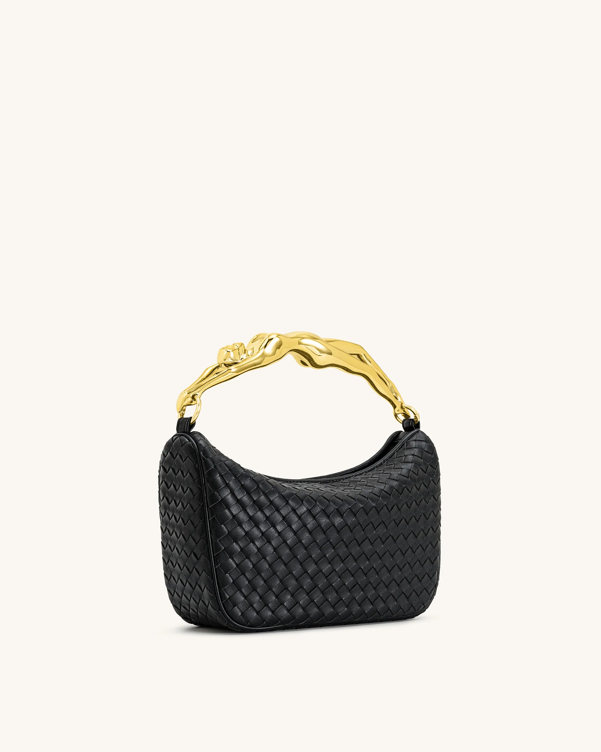 Jenny Gewebte Handtasche mit menschenförmigem Griff - Schwarz - Image 3